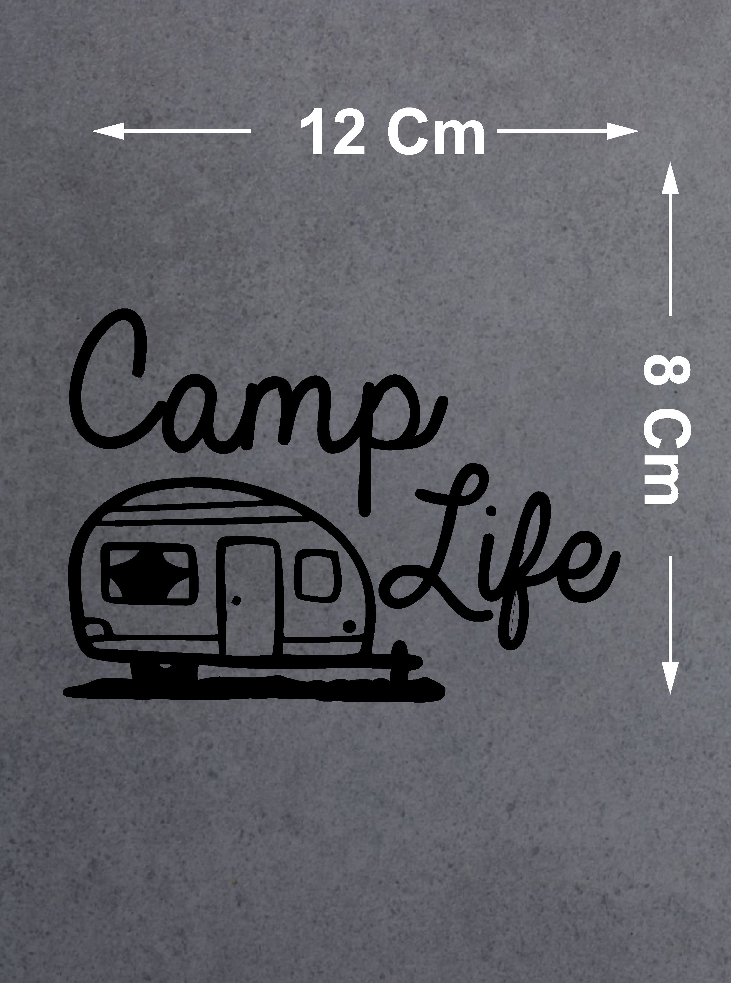 Camp Life Sticker - Off Road Kamp Adventure 4X4 Kaavan Sticker - Araba Oto Cam Karavan Sticker - 00019 12X8 Cm 