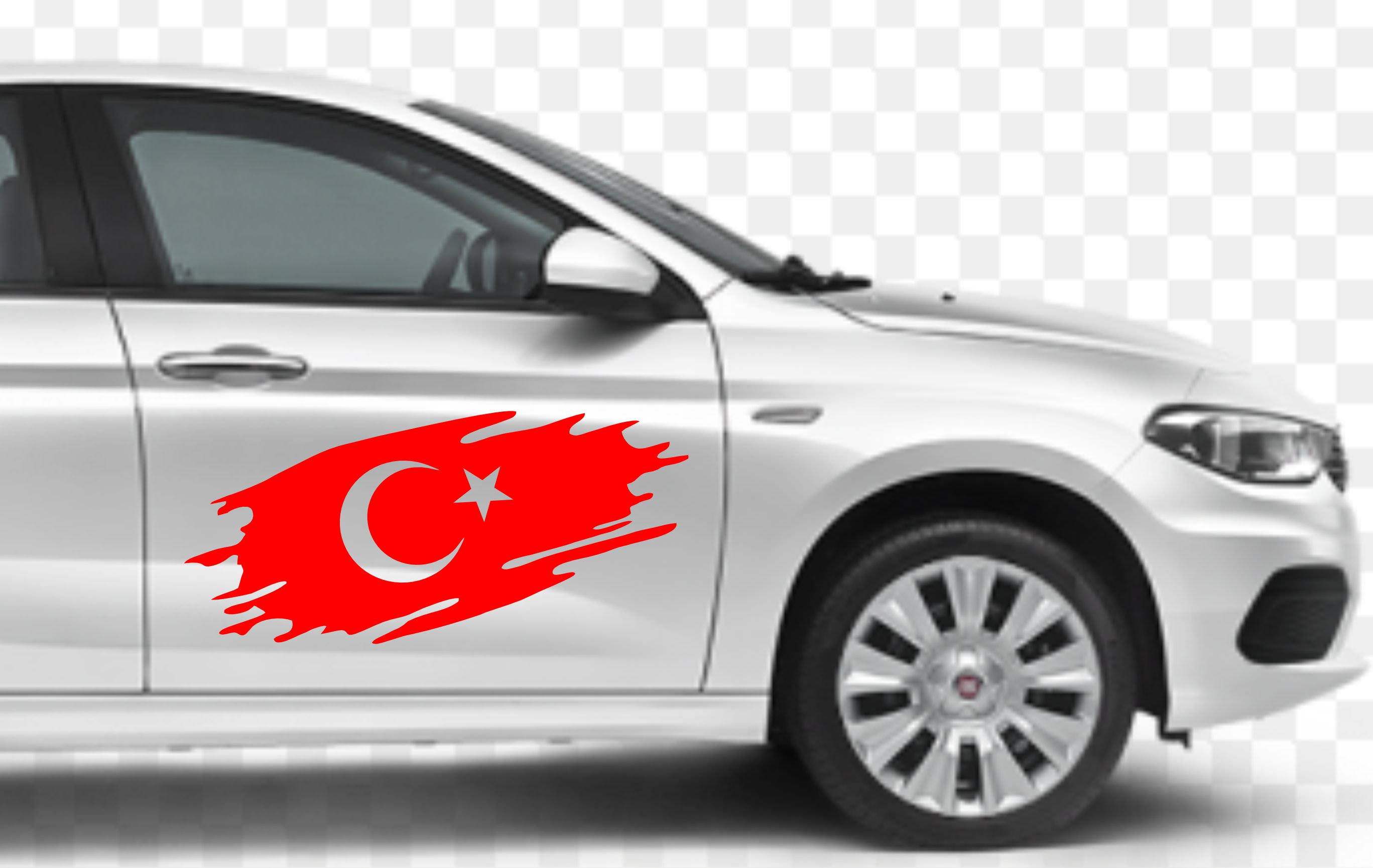 Yırtıklı Tırtıklı Türk Bayrağı, Ayyıldız, Araba Oto Motosi̇klet Karavan Sti̇cker 02516 20X8 Cm 