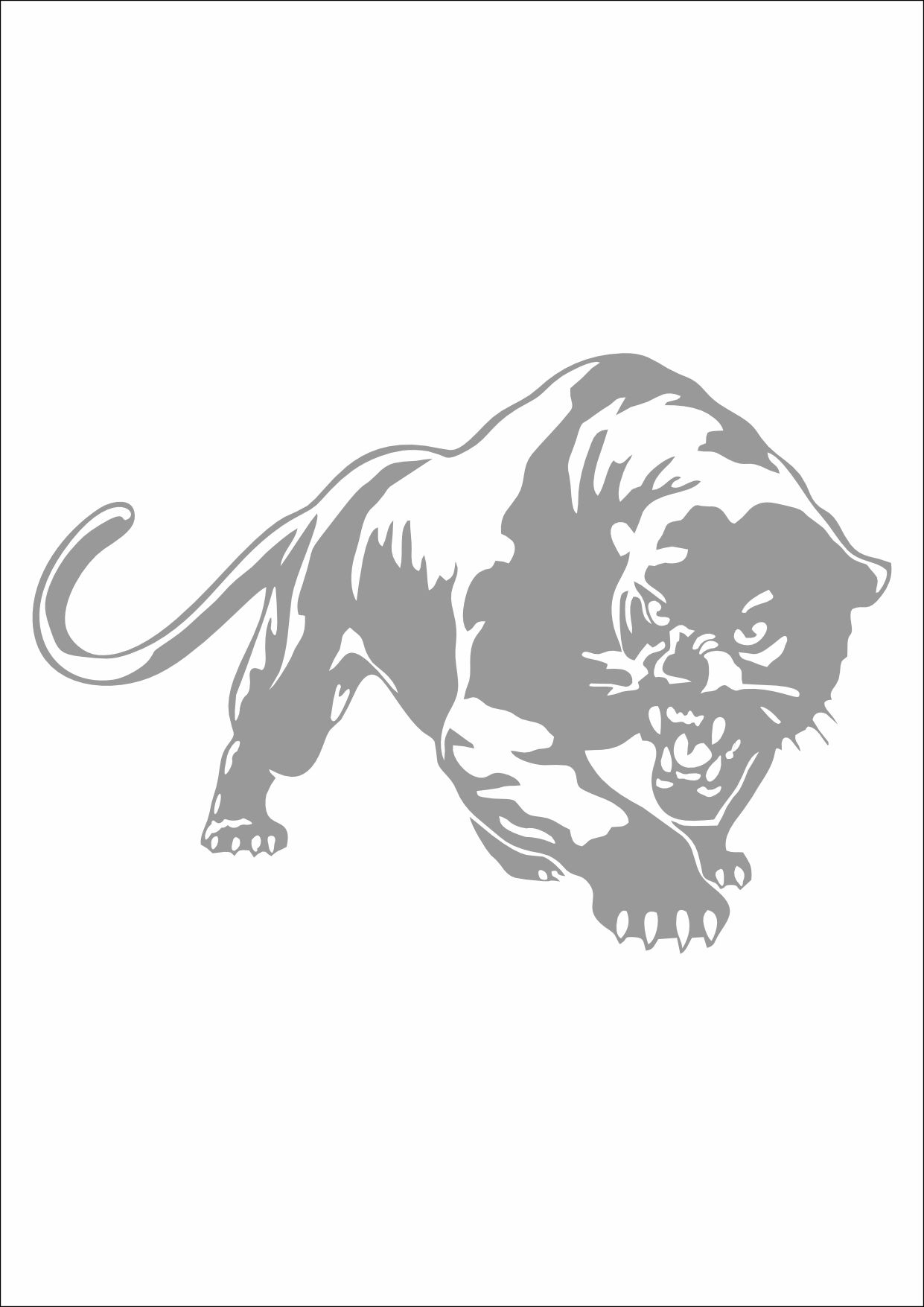 Vahşi̇ Puma Kaplan Panter Sti̇cker, Araba Oto Motosi̇klet Karavan Sti̇cker 02519 15X11 Cm 