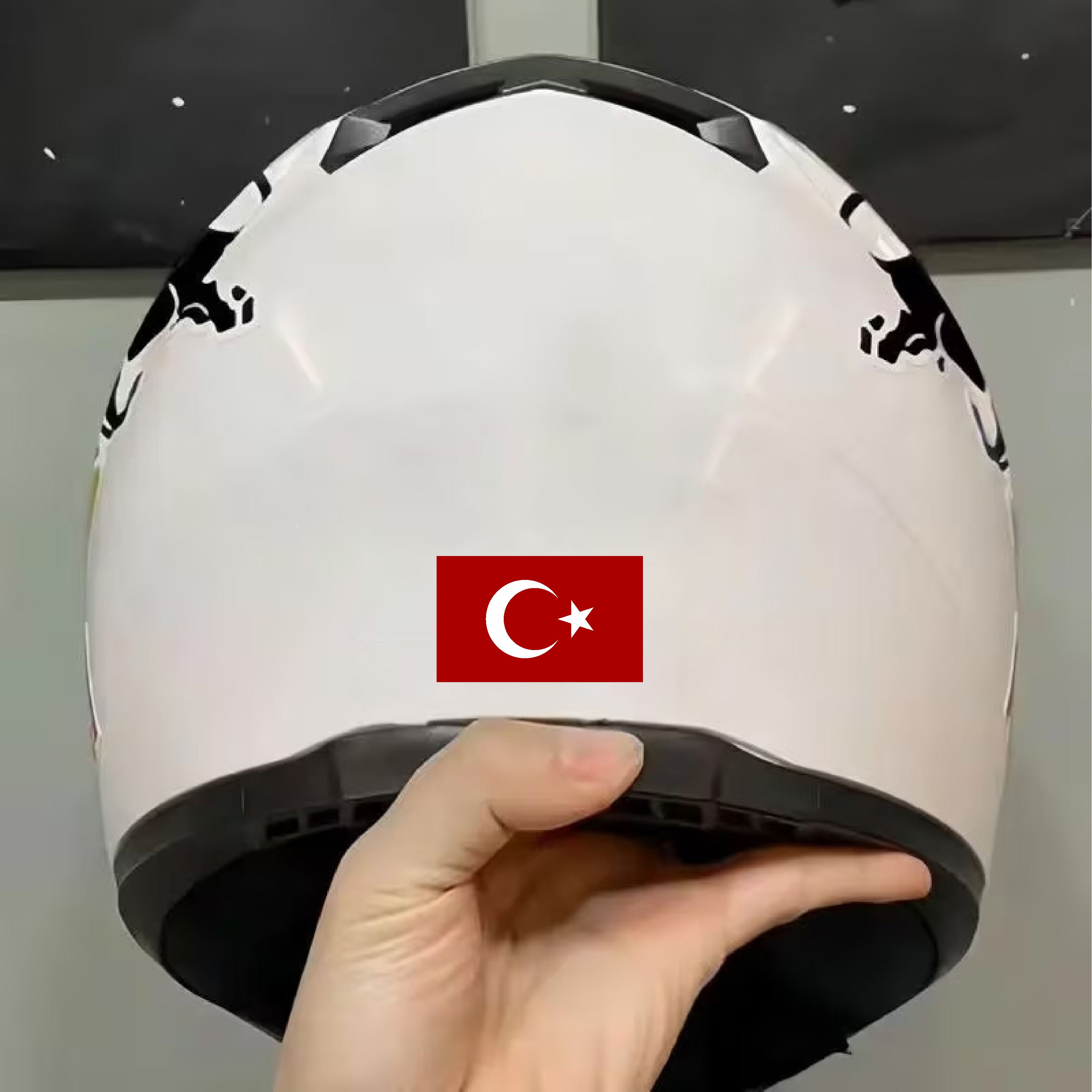 Türk Bayrağı Sticker - 2 Adet Araba Oto Motosiklet Karavan Cam Sticker - 00068 30X18 Cm 