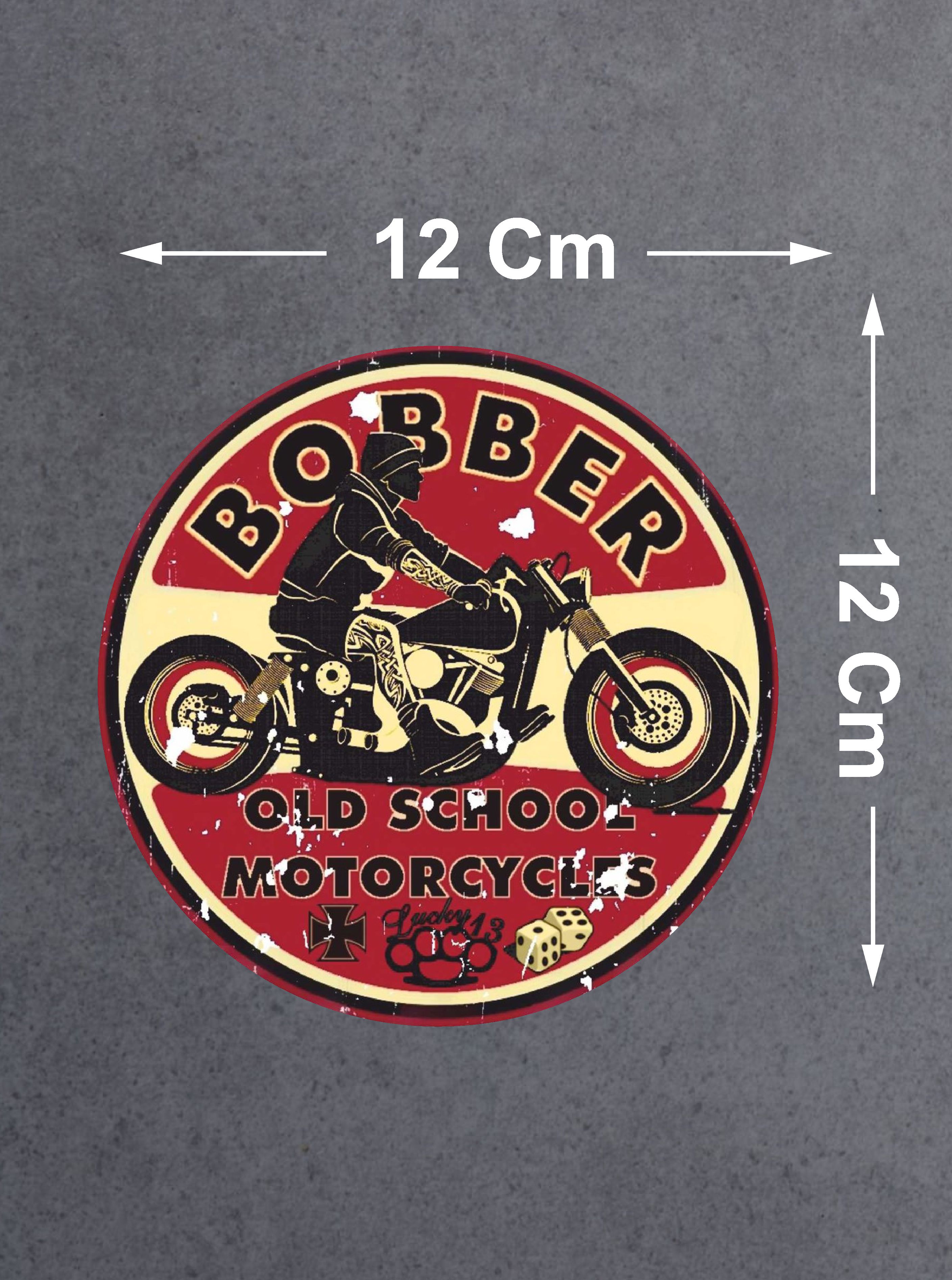 Vi̇ntage Motosi̇klet Sti̇cker - Old School - Araba Oto Motosi̇klet Araç Sti̇cker 02506 8X8 Cm 