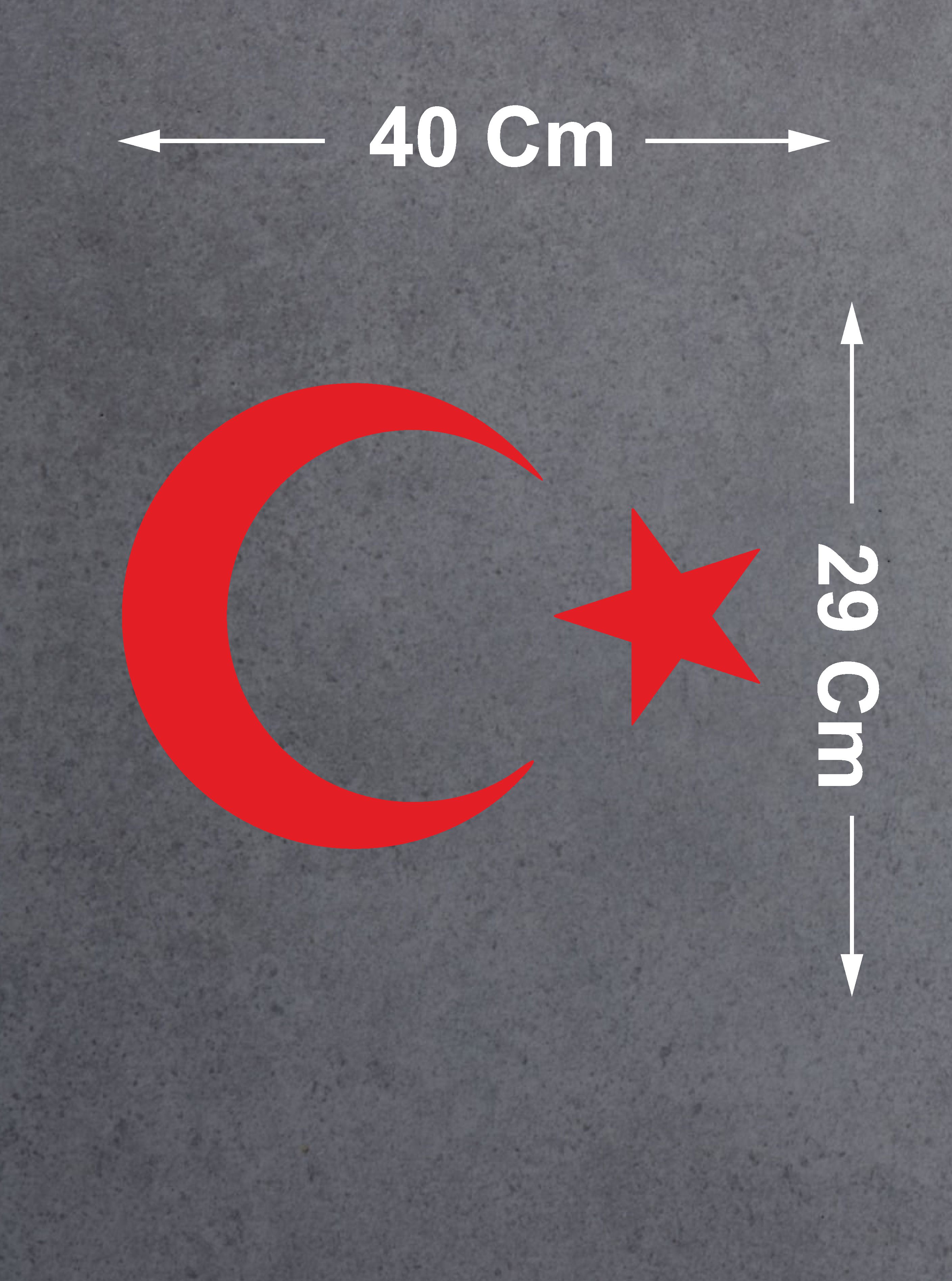 Ay Yıldız Türki̇ye Türk Bayrağı Sti̇cker Araba Oto Motosi̇klet Karavan Sti̇cker 00323 10X7 Cm 