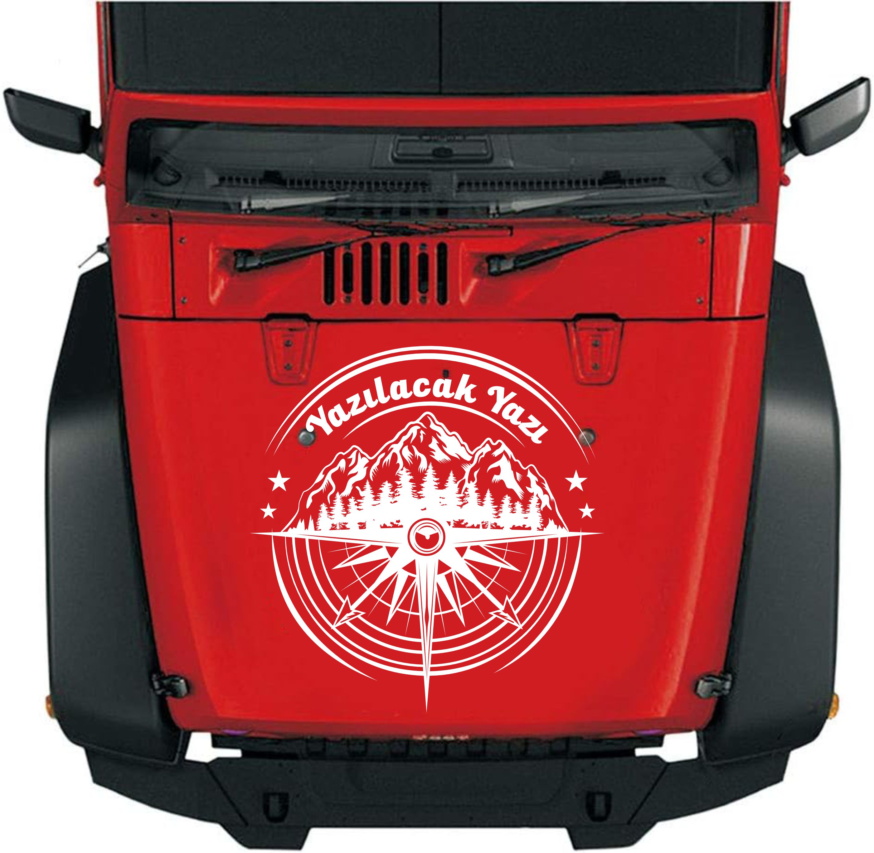 Ki̇şi̇ye Özel Pusula Dağ Orman Sti̇cker - Araba Oto Motosi̇klet Karavan Cam Sti̇cker - 00081 30 Cm 
