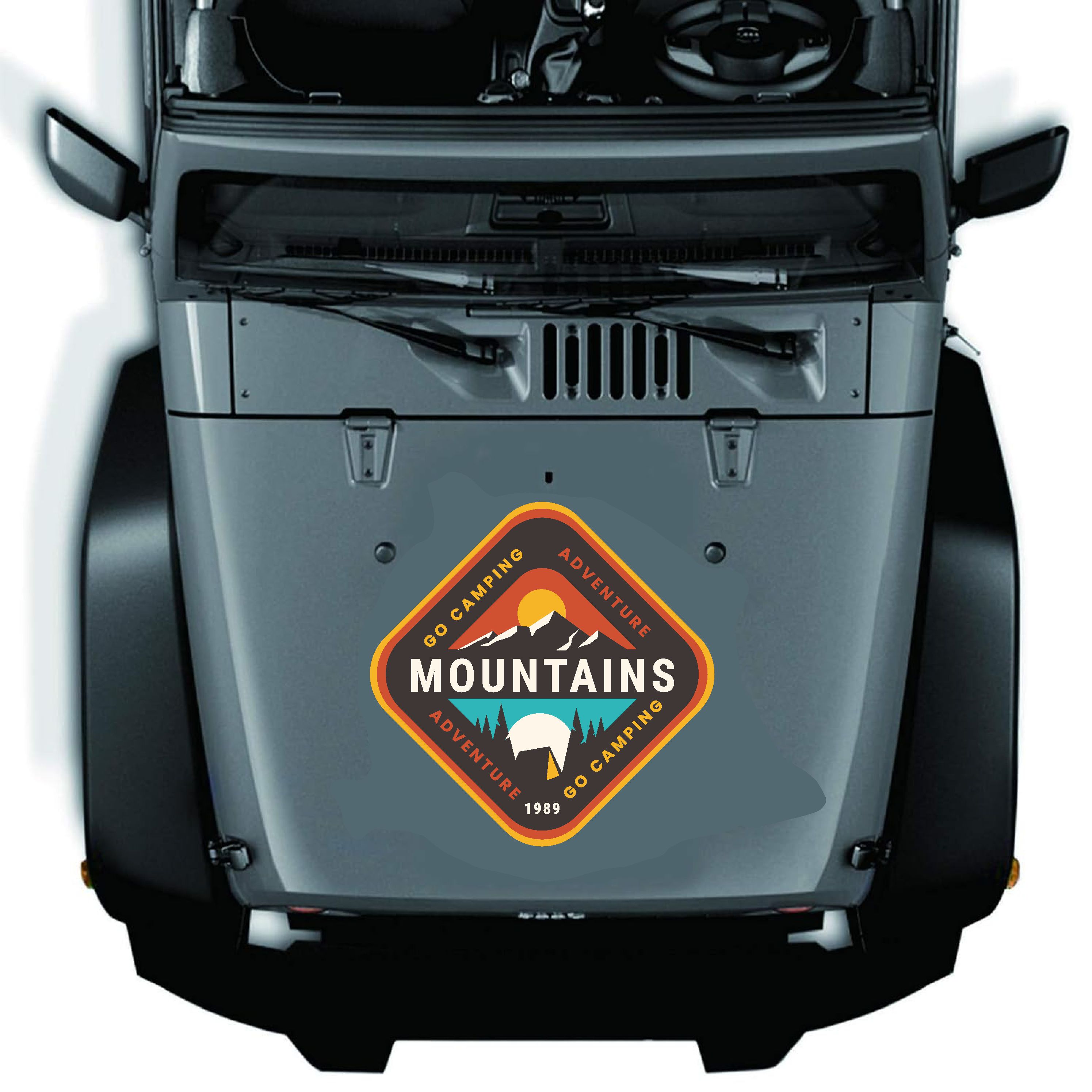 Dağ Kamp Ve Macera Sti̇cker - Campi̇ng Adventure Mountai̇ns Sti̇cker - Araba Oto Motosi̇klet Karavan Cam Sti̇cker - 00114 10X10 Cm 