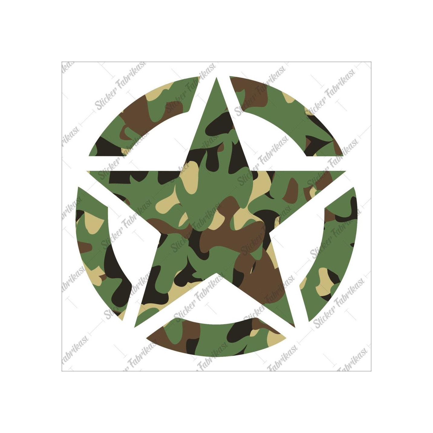 Off Road Askeri̇ Yıldız Kamuflaj Offroad Sti̇cker 00181 12X12