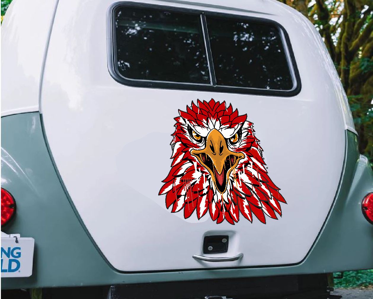 Türk Kartalı Sti̇cker, Kartal Başı, Kırmızı Beyaz Kartal Sti̇cker, Beşi̇ktaş Sti̇cker 00944 10X10 Cm 