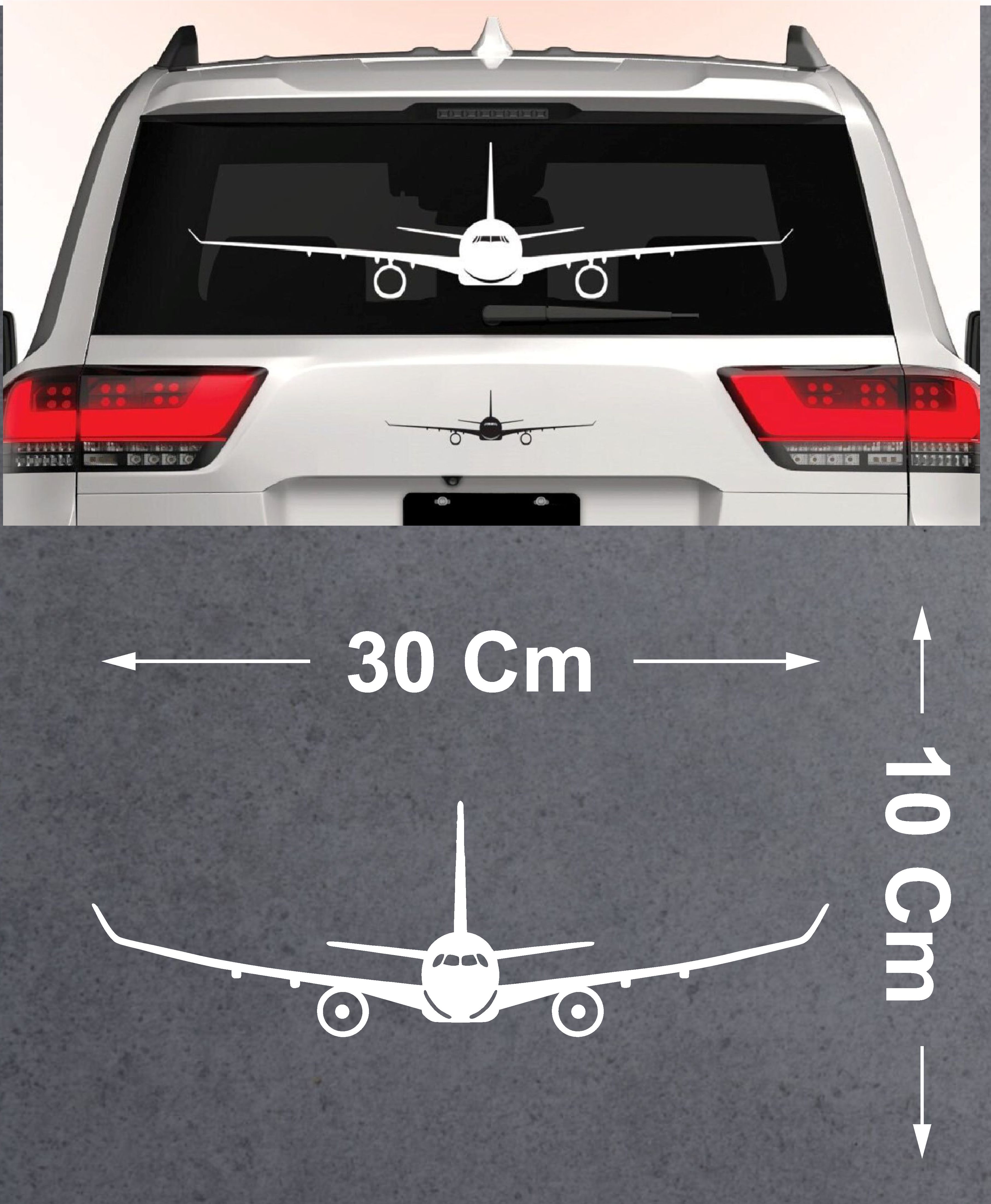 Ai̇rbus A220 Uçak Sti̇cker - Araba Oto Motosi̇klet Karavan Cam Arka Cam Sti̇cker - 00329 12X4 Cm 