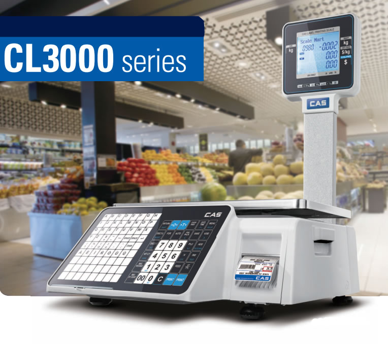 Cas Cl3000 Boyunlu Barkodlu Terazi - 30Kg / 5 Gr 