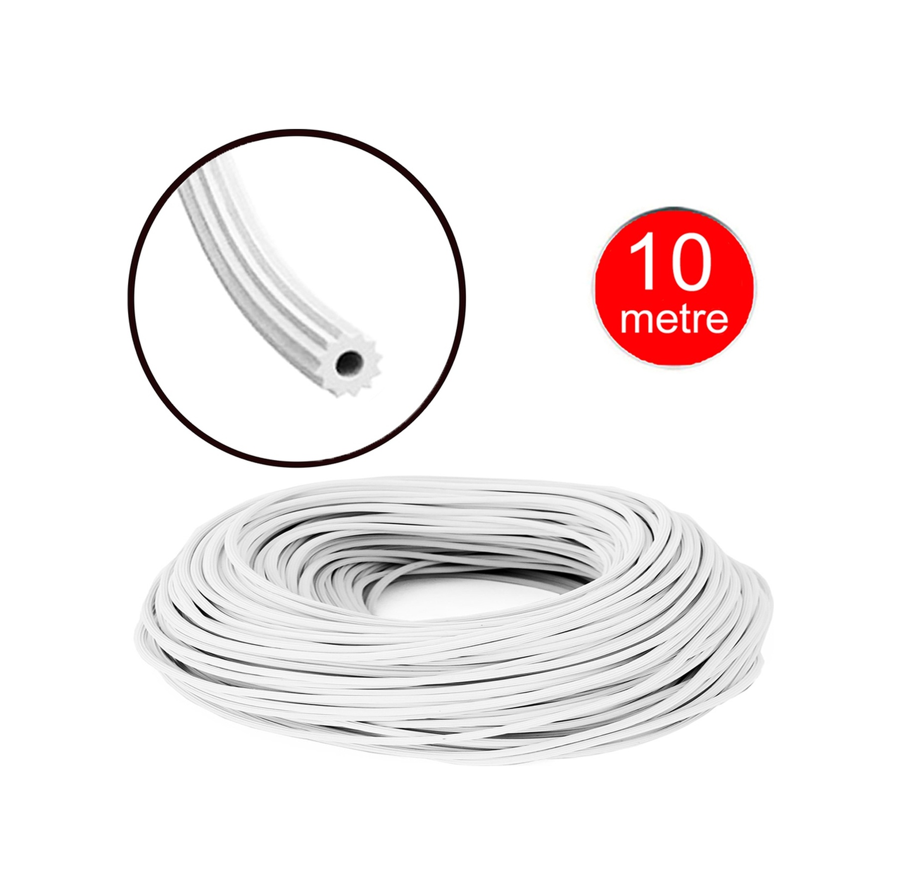 Aletçantam Alümi̇nyum Si̇nekli̇k Teli̇ Fi̇ti̇li̇ Beyaz 5Mm Kapı Pencere Tül Sabi̇tleme Lasti̇k Contası -10 Metre 