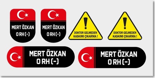 Ki̇şi̇ye Özel Kan Grubu Sti̇cker Seti̇ Motor Kan Grubu Eti̇ket Seti̇ 