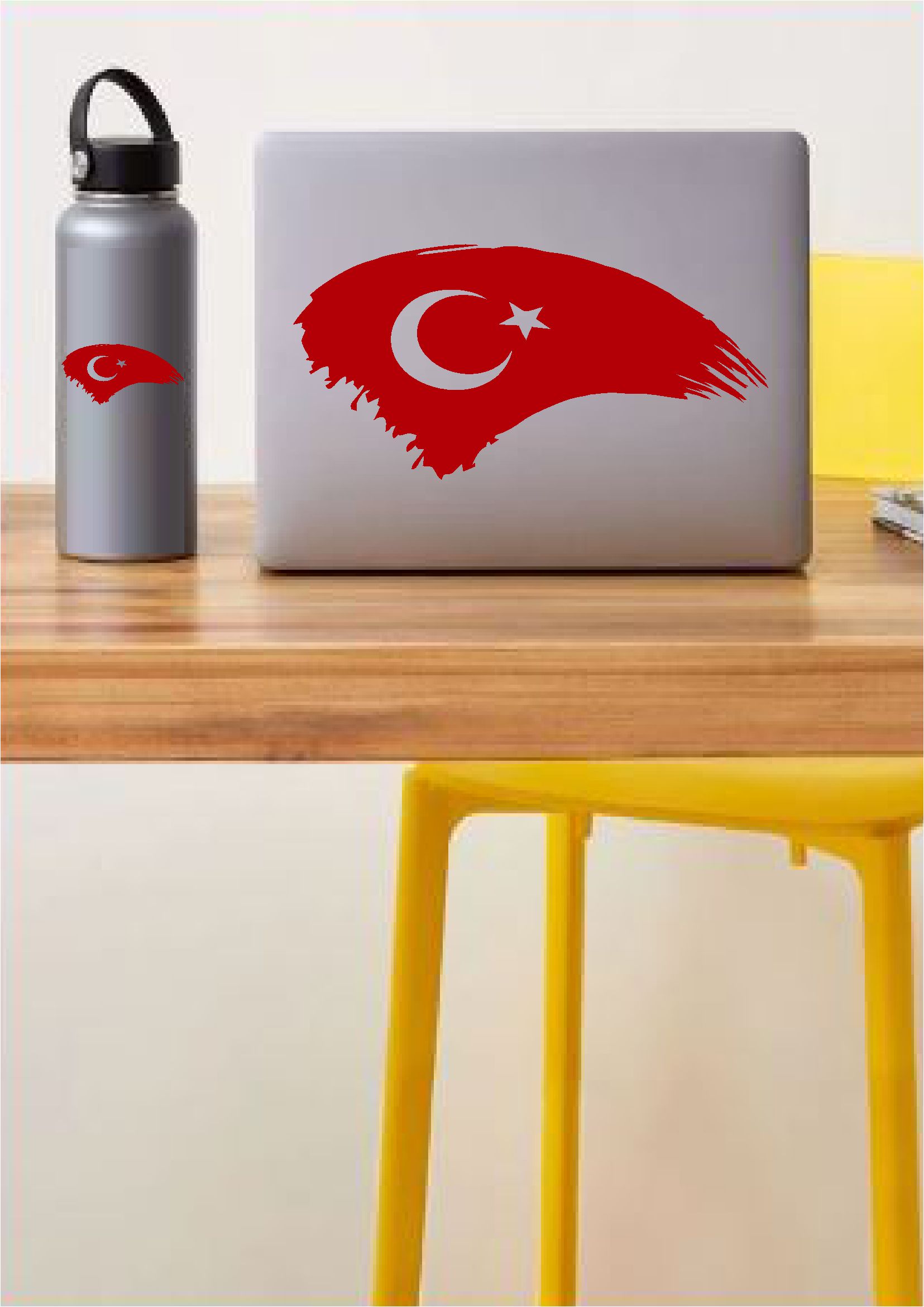 Türk Bayrağı Sti̇cker, Ay Yıldız, Türki̇ye, Araba Oto Motosi̇klet Karavan Sti̇cker 00786 30X15 Cm 