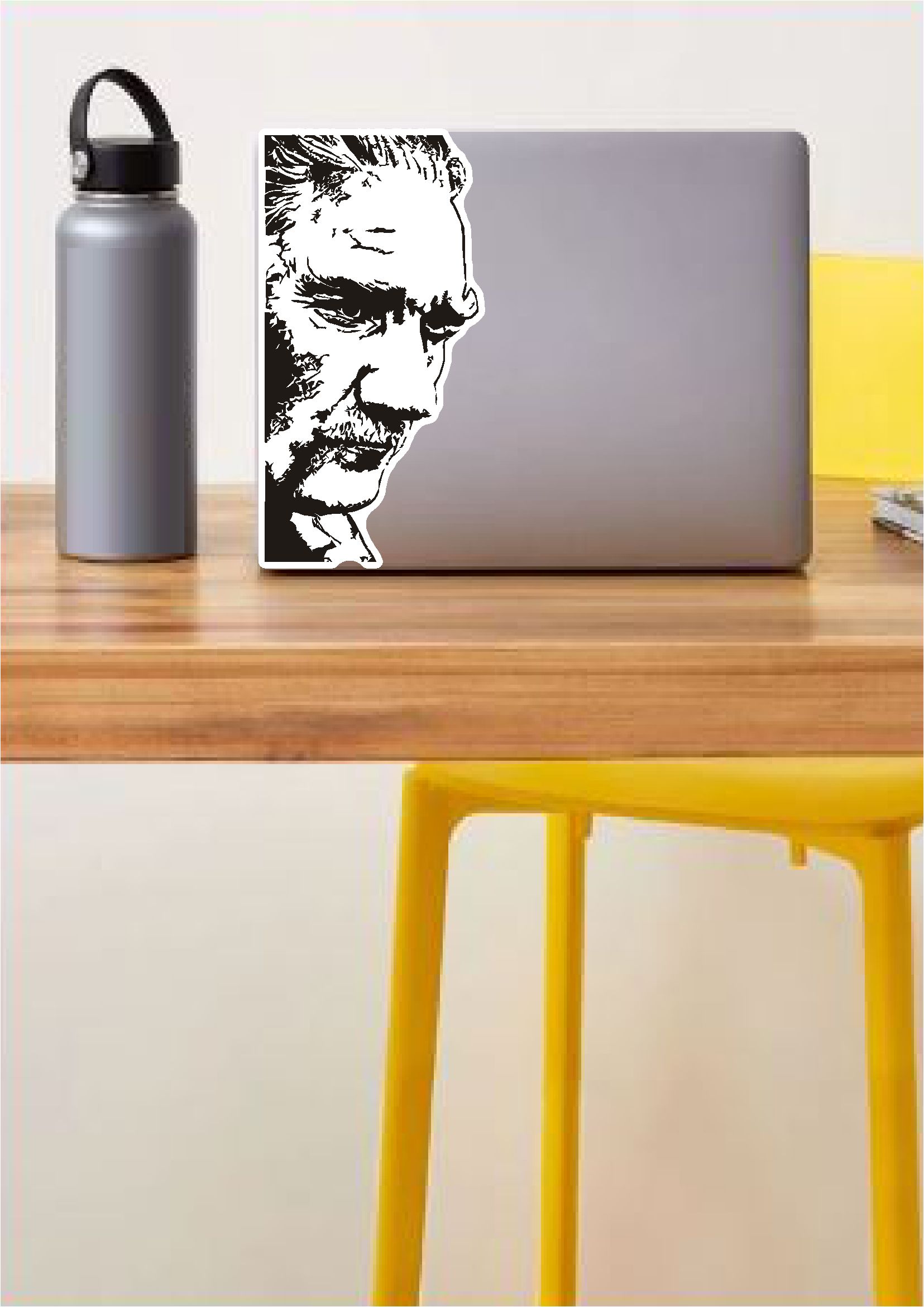 Mustafa Kemal Atatürk Sti̇cker - Atatürk Si̇lüet Sti̇cker - Araba Oto Cam Motosi̇klet Karavan Sti̇cker - 00018 12X6 Cm 