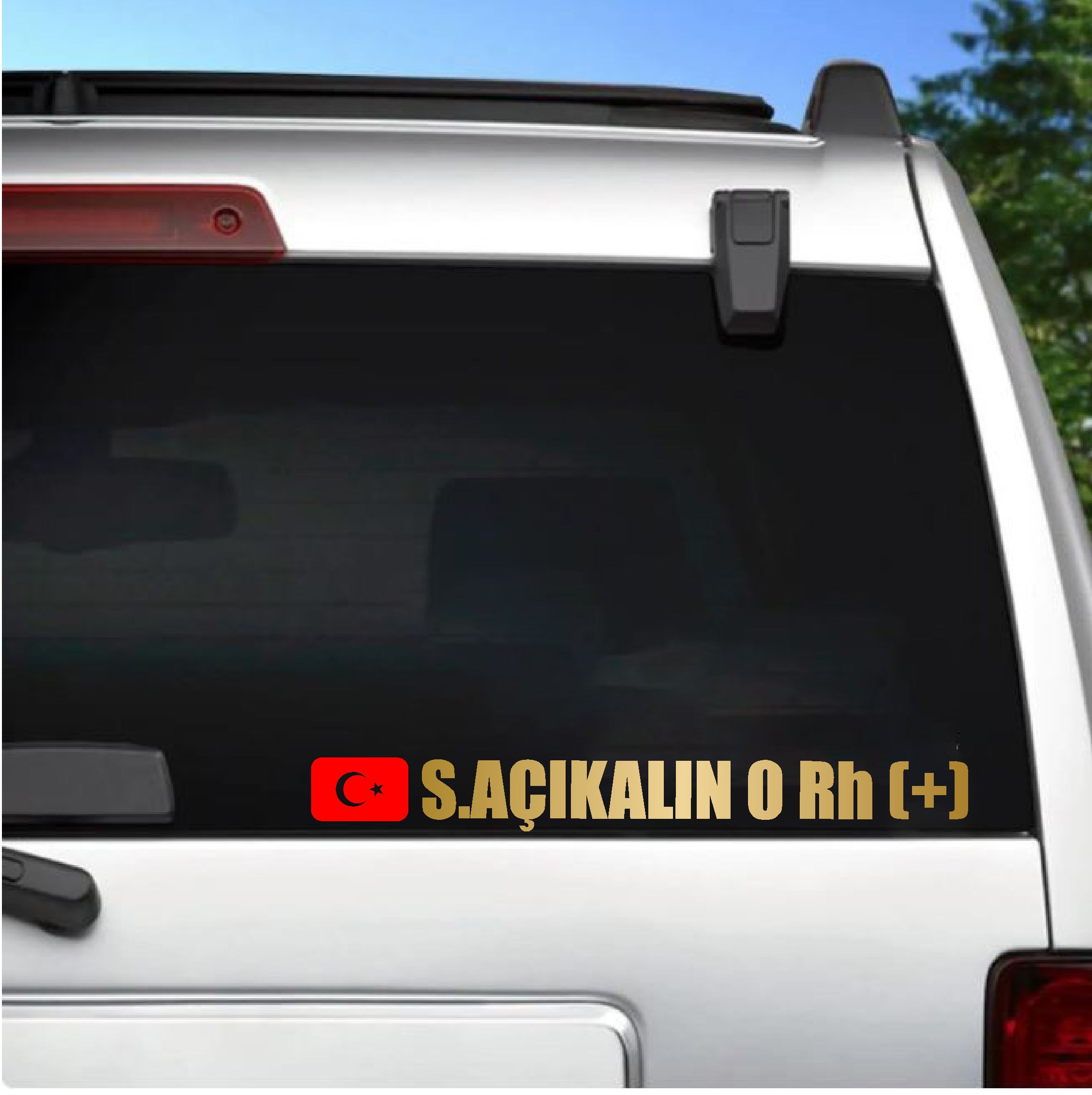 Bayraklı Ad Soyad Kan Grubu Sti̇cker 2 Adet - Motosi̇klet Araba Oto Cam Sti̇cker - 00315 12 Cm 