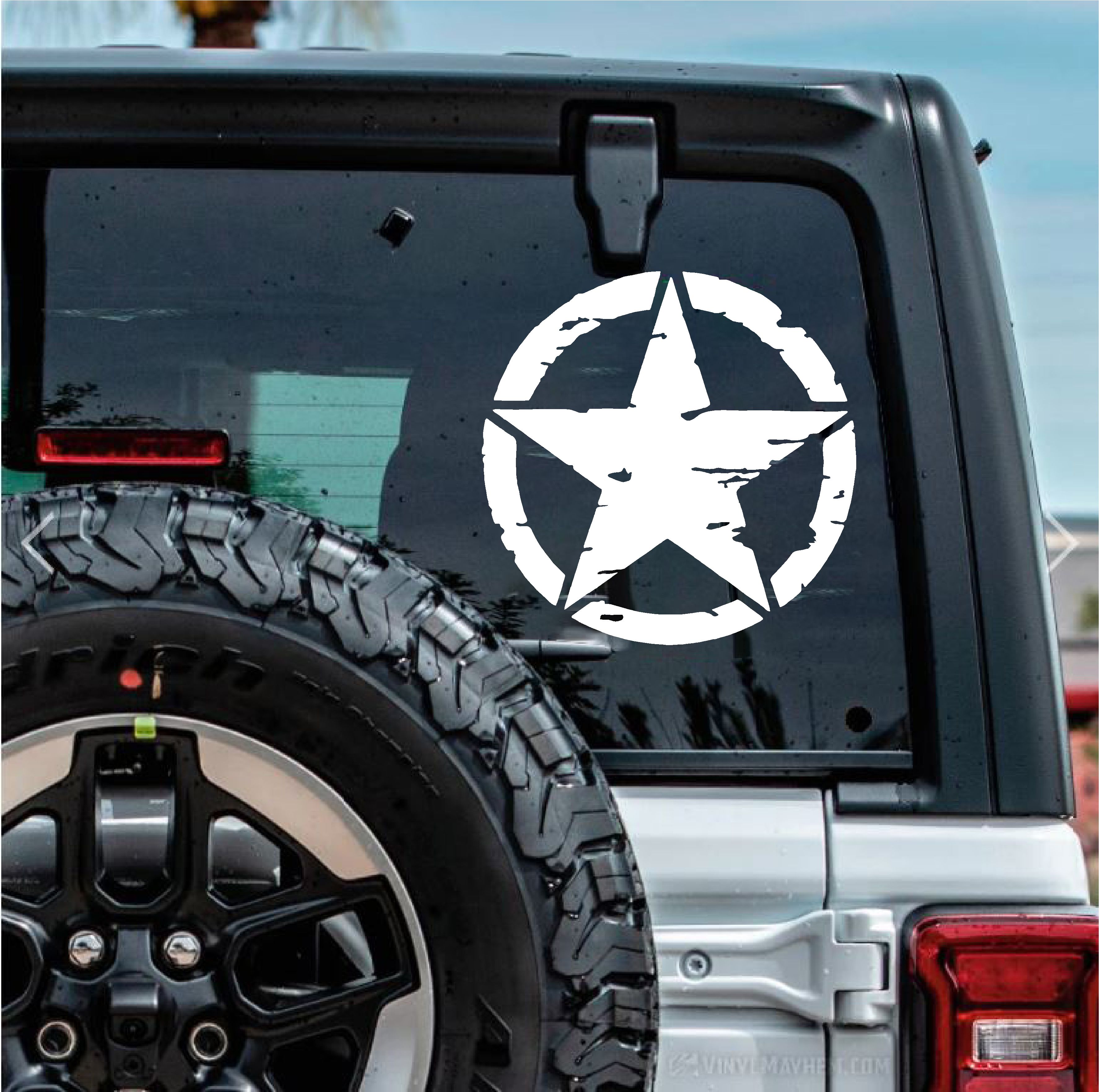 Askeri̇ Yıldız Army Star Sti̇cker - Off Road Pi̇ckup Kamp 4X4 Sti̇cker - Araba Oto Motosi̇klet Karavan Sti̇cker 00677 10X10 Cm 