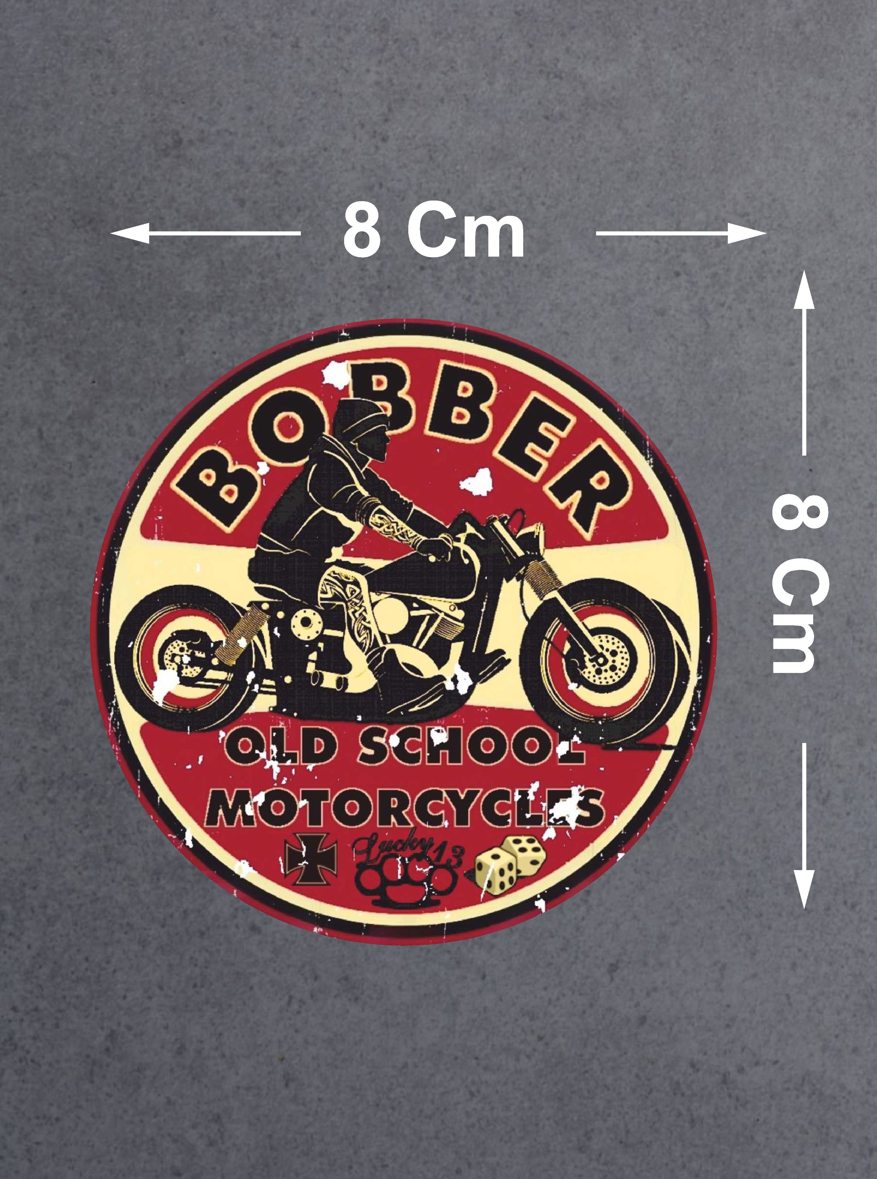 Vi̇ntage Motosi̇klet Sti̇cker - Old School - Araba Oto Motosi̇klet Araç Sti̇cker 02506 8X8 Cm 