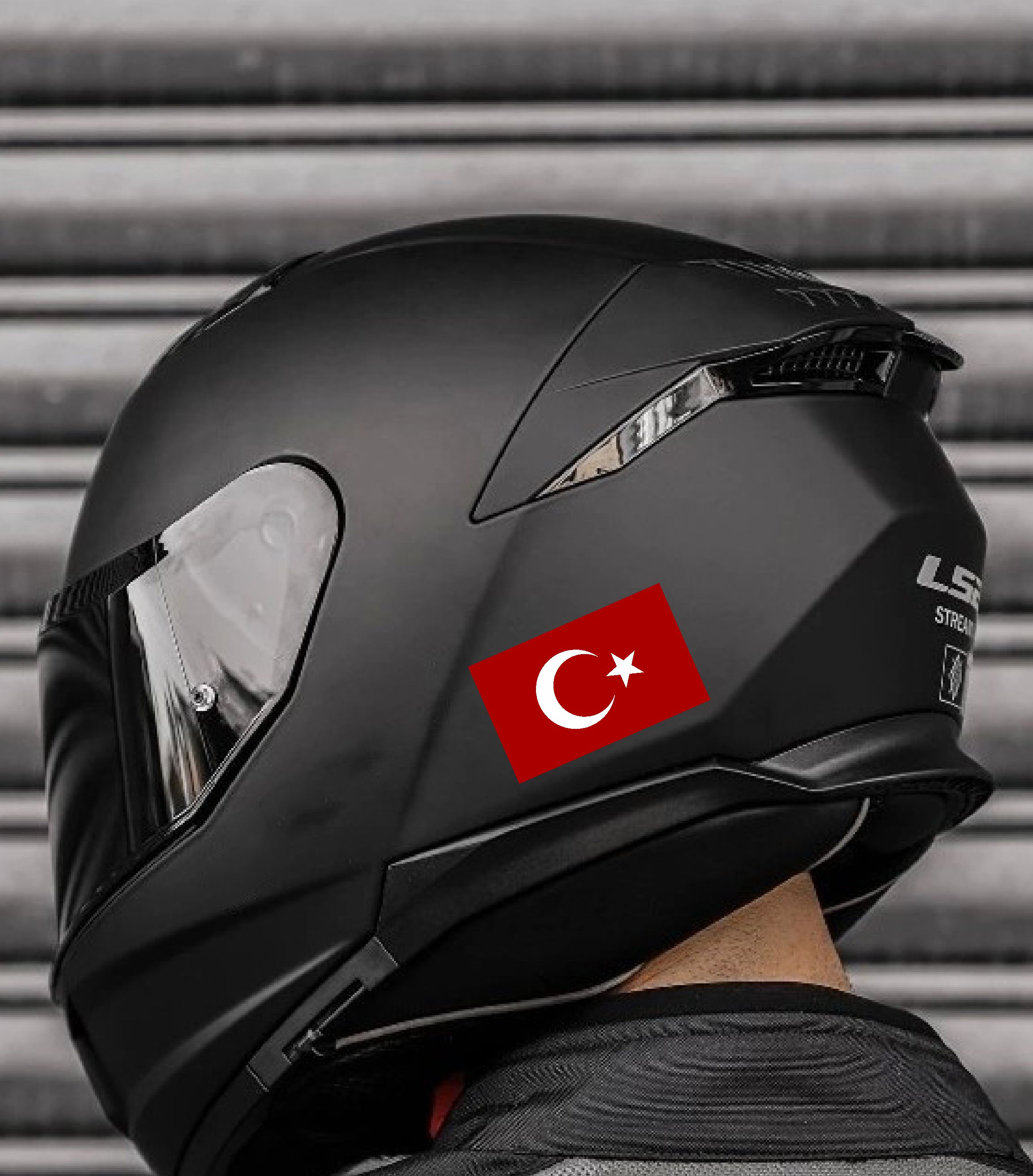 Türk Bayrağı Sticker - 2 Adet Araba Oto Motosiklet Karavan Cam Sticker - 00068 30X18 Cm 