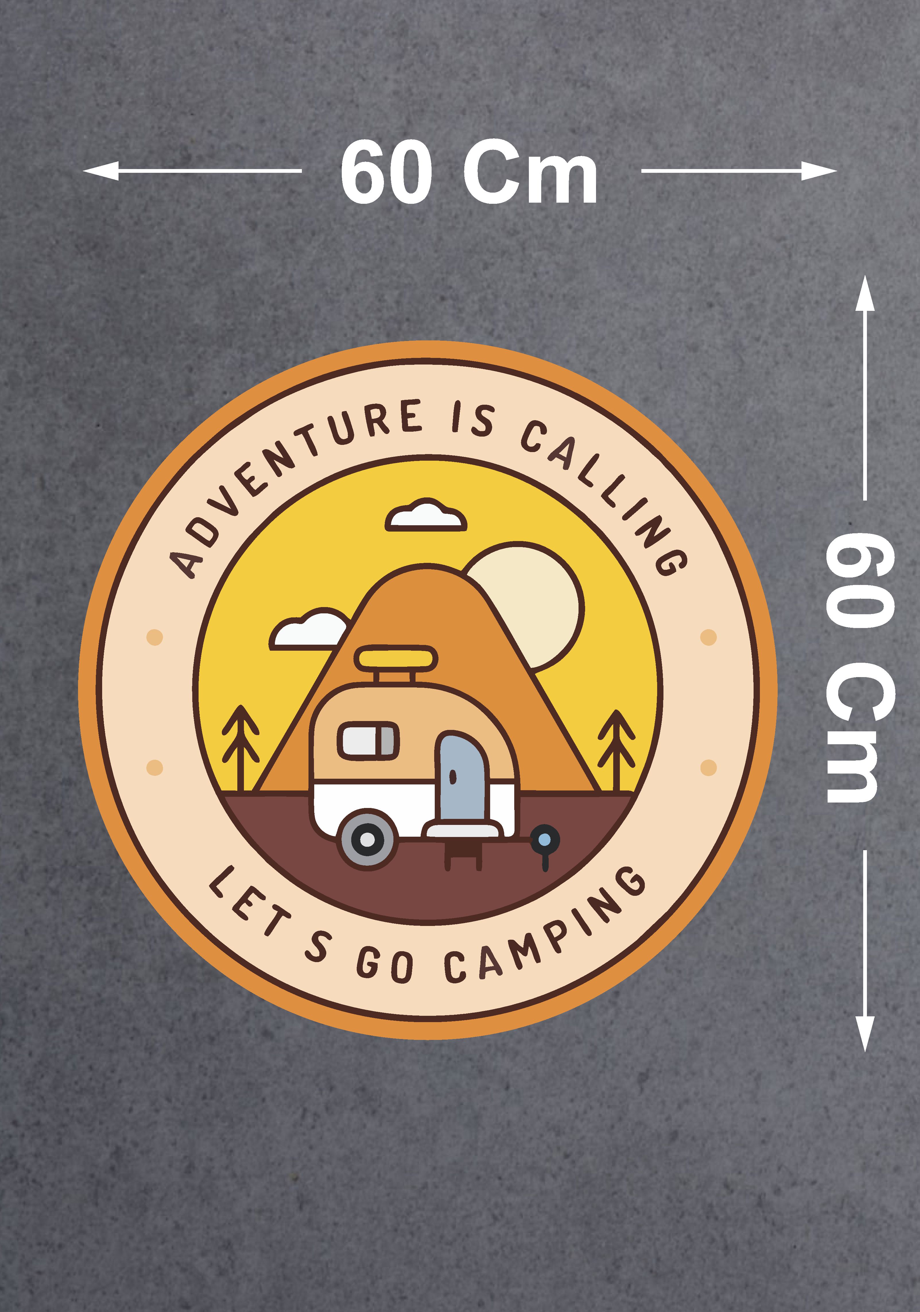 Outdoor Adventure Camping - Gezgin Karavan Sticker - Kamp Camping Sticker - Araba Oto Motosiklet Karavan Cam Sticker - 00389 60X60 Cm 
