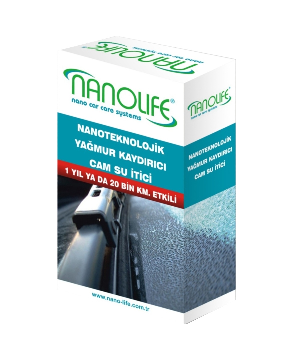 Nanolife Yağmur Kaydırıcı 1 Yıl Ya Da  20000 Km Etkili Cam Su İtici