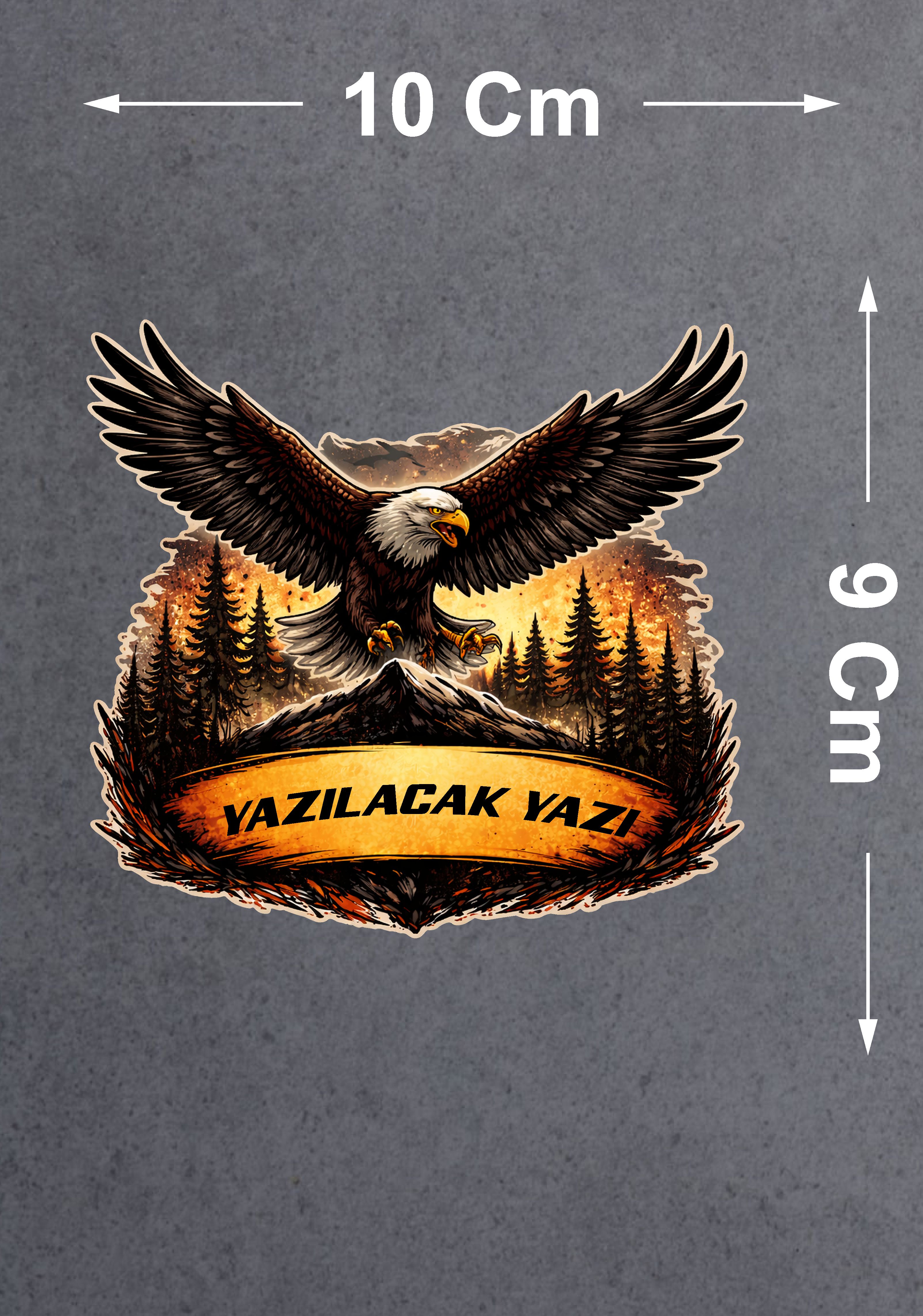 Kişiye Özel Vahşi Kartal Sticker - Vahşi Hayat 4X4 Off Road Adventure Sticker - Araba Oto Motosiklet Karavan Cam Sticker - 00335 10X9 Cm 