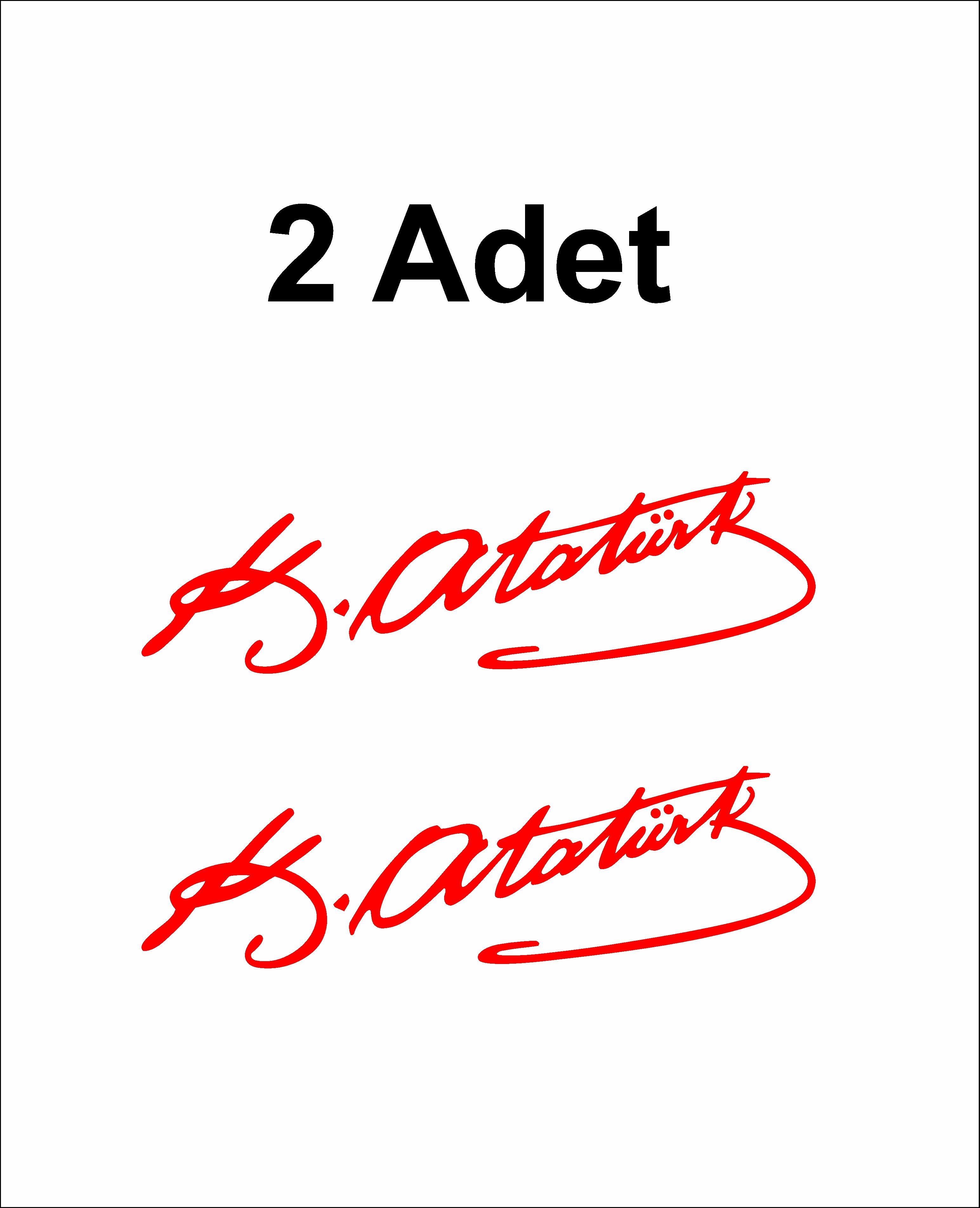 Atatürk Imza Sti̇cker - 2 Adet Mustafa Kemal Atatürk Imza Araba Oto Motosi̇klet Karavan Sti̇cker 00016 50X15 Cm 