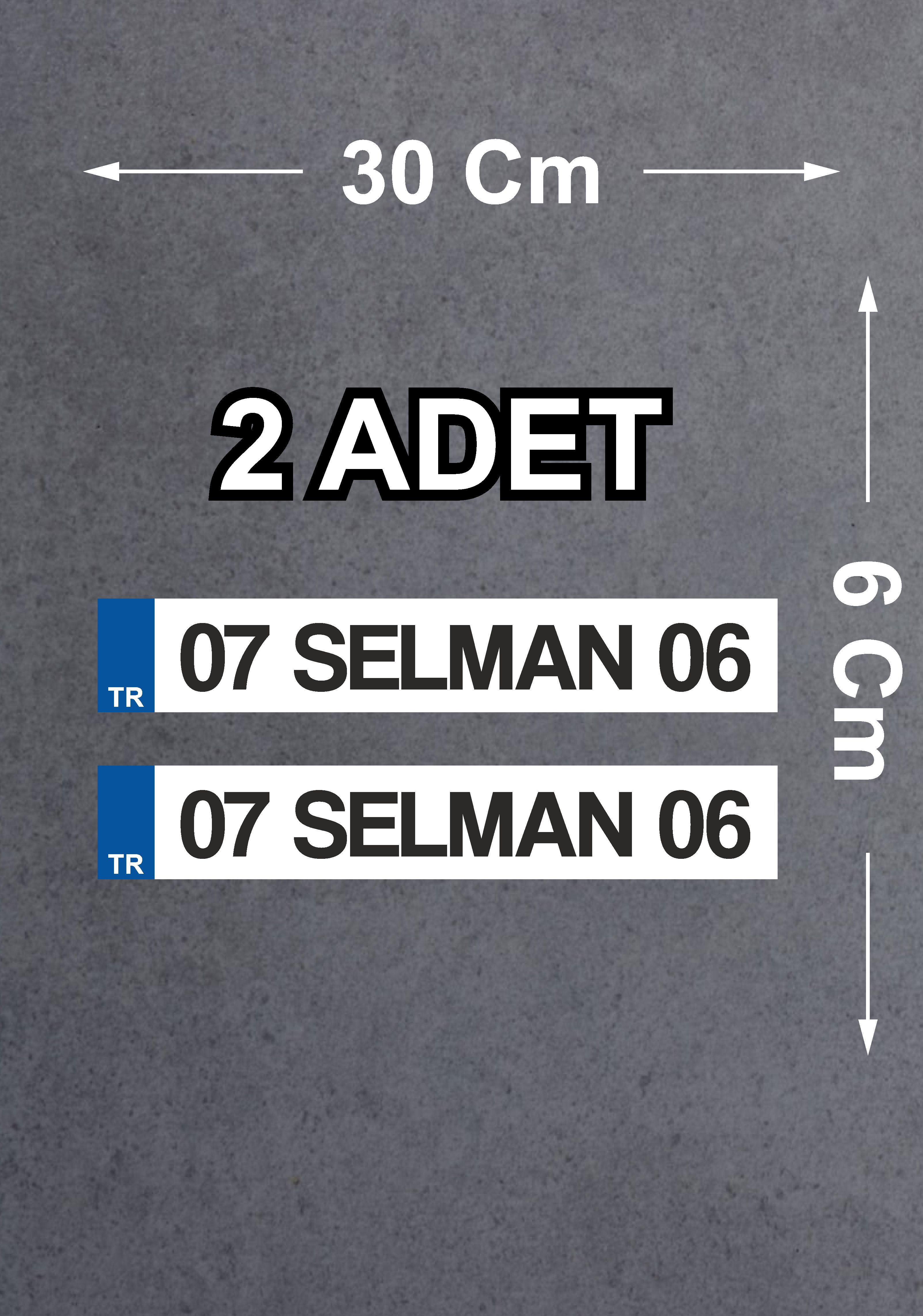 Plaka Sti̇cker - 2 Adet Ki̇şi̇ye Özel Plaka Sti̇cker - Araba Oto Motosi̇klet Karavan Cam Sti̇cker - 01674 18 Cm 