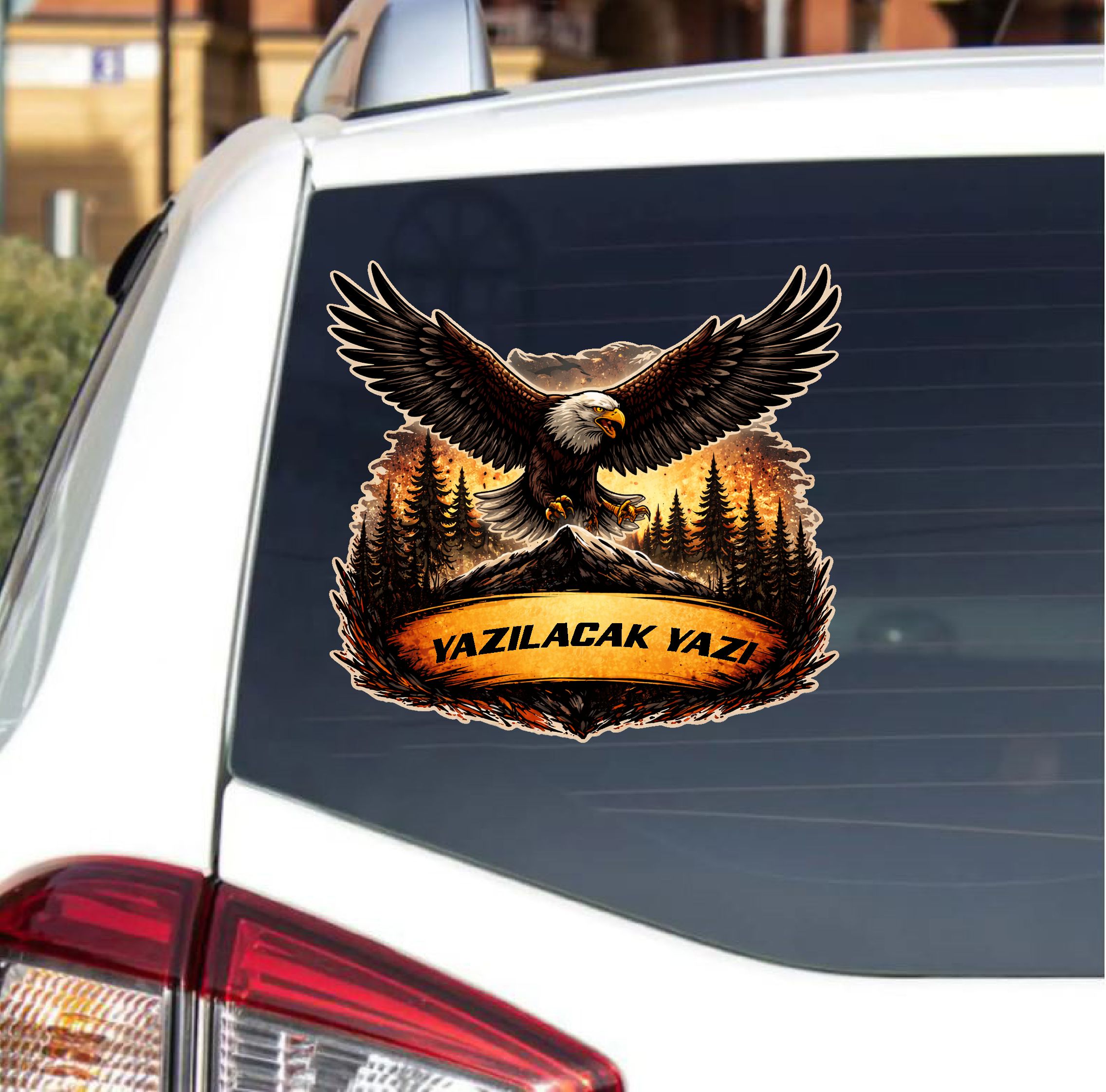 Ki̇şi̇ye Özel Vahşi̇ Kartal Sti̇cker - Vahşi̇ Hayat 4X4 Off Road Adventure Sti̇cker - Araba Oto Motosi̇klet Karavan Cam Sti̇cker - 00335 10X9 Cm 