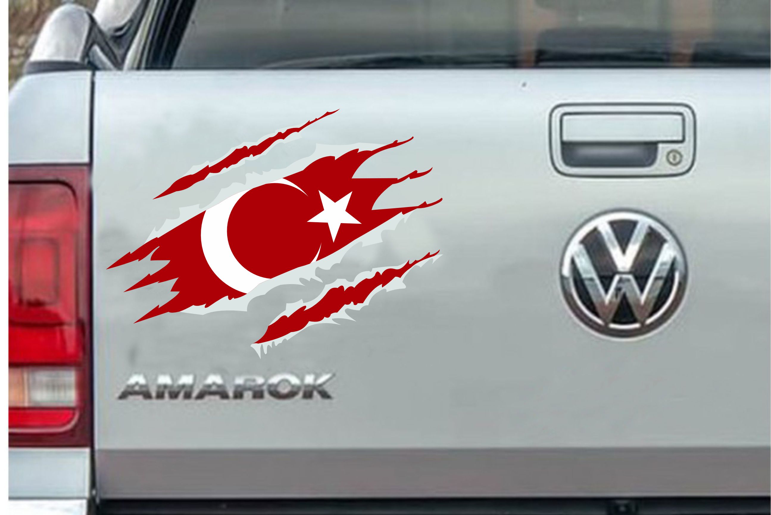 Yırtıklı Paçalı Türk Bayrağı Sti̇cker Araba Oto Motosi̇klet Karavan Sti̇cker 00034 50X37 Cm 