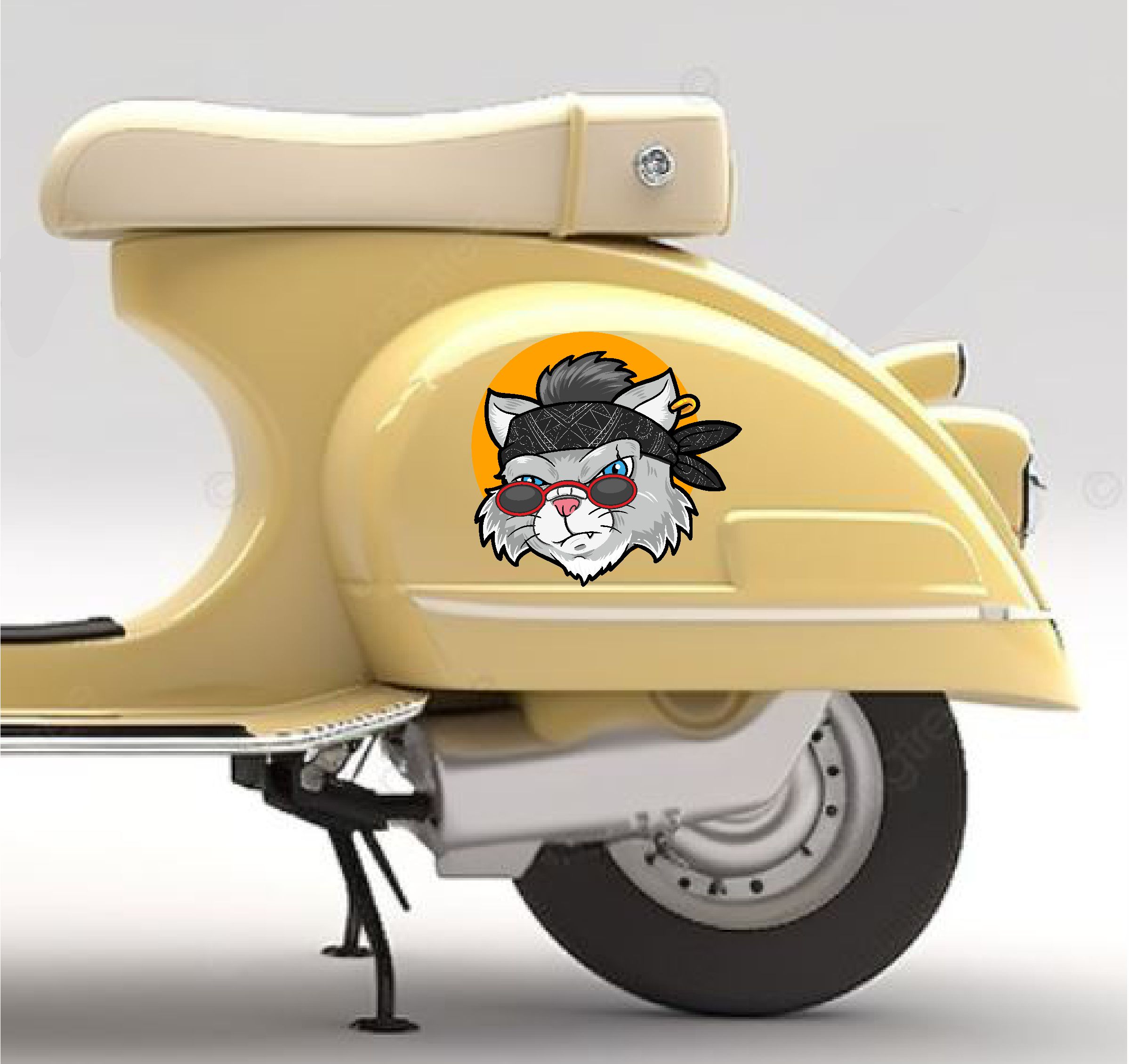 Gözlüklü Kedi̇ Sti̇cker - Araba Oto Motosi̇klet Karavan Cam Sti̇cker - 00247 10X10 Cm 