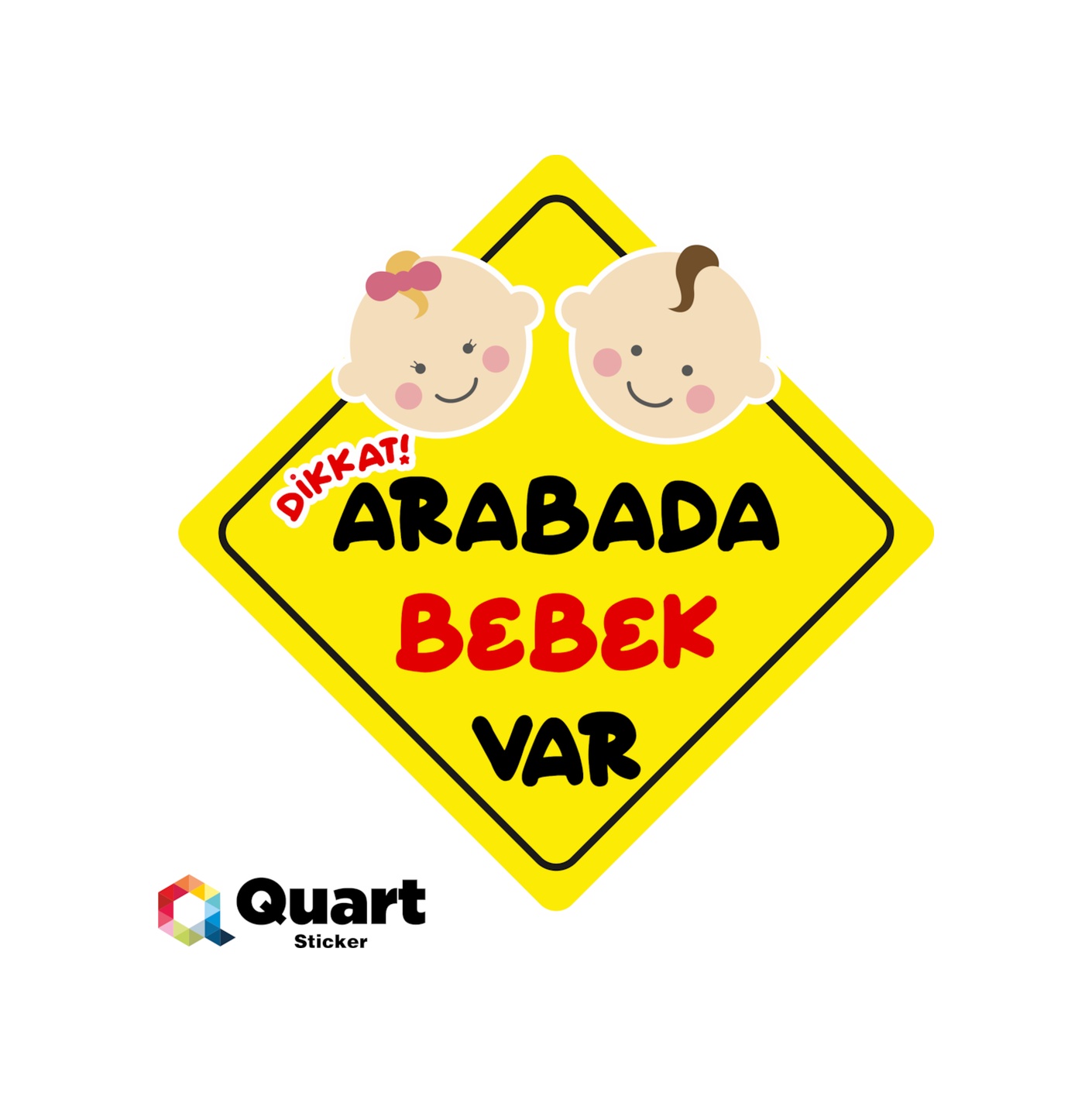 Arabada Bebek Var Oto Sti̇cker, Araba Sti̇cker 19 X 19 Cm