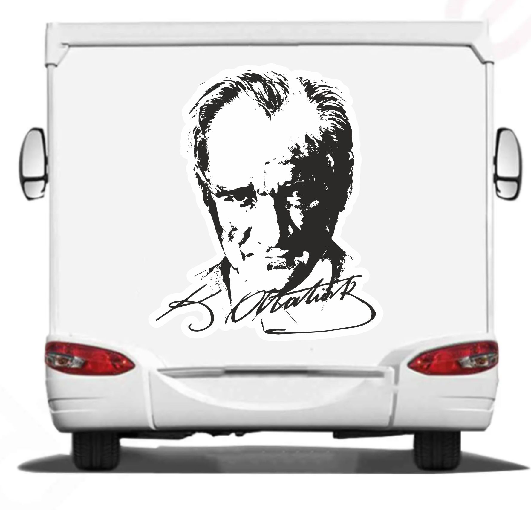 Atatürk - Mustafa Kemal Atatürk Sti̇cker - Araba - Oto - Motosi̇klet Sti̇cker 00017 50X43 Cm 