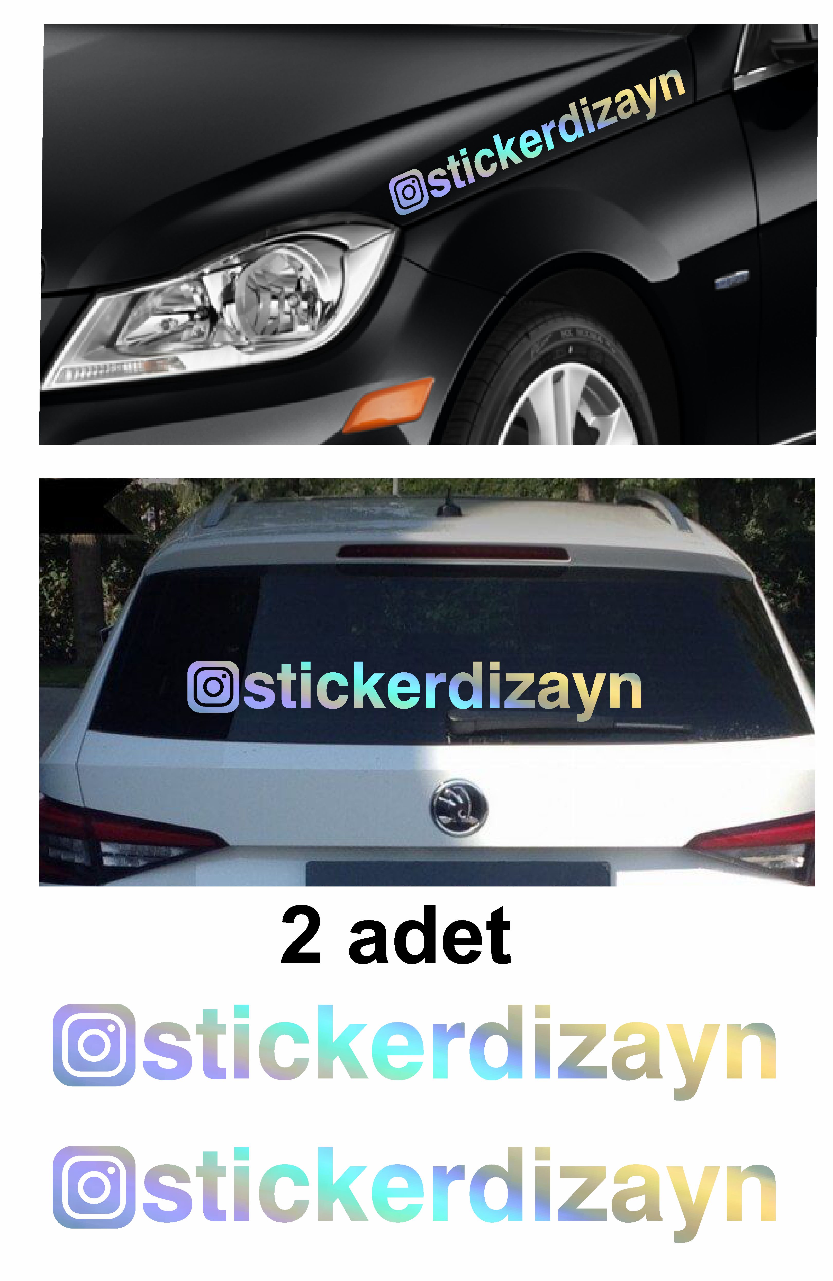 Ki̇şi̇ye Özel Instagram Sti̇cker Araba Oto Motosi̇klet Karavan Sti̇cker Eti̇ket 00062 50 Cm 