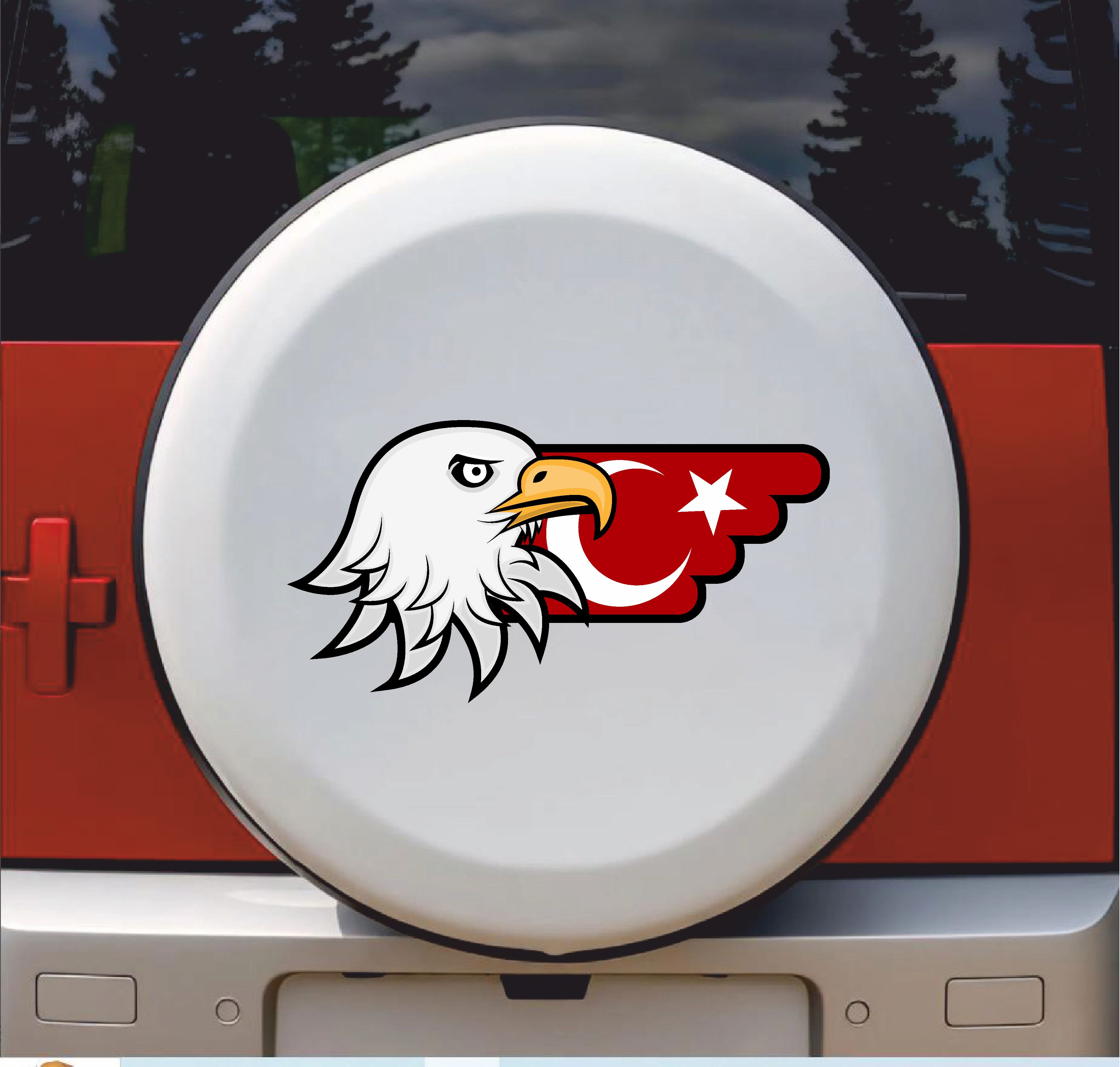 Kartal Ve Türk Bayrağı Sti̇cker - Ay Yıldız Eagle Sti̇cker - Araba Oto Motosi̇klet Karavan Sti̇cker 00727 10X5 Cm 