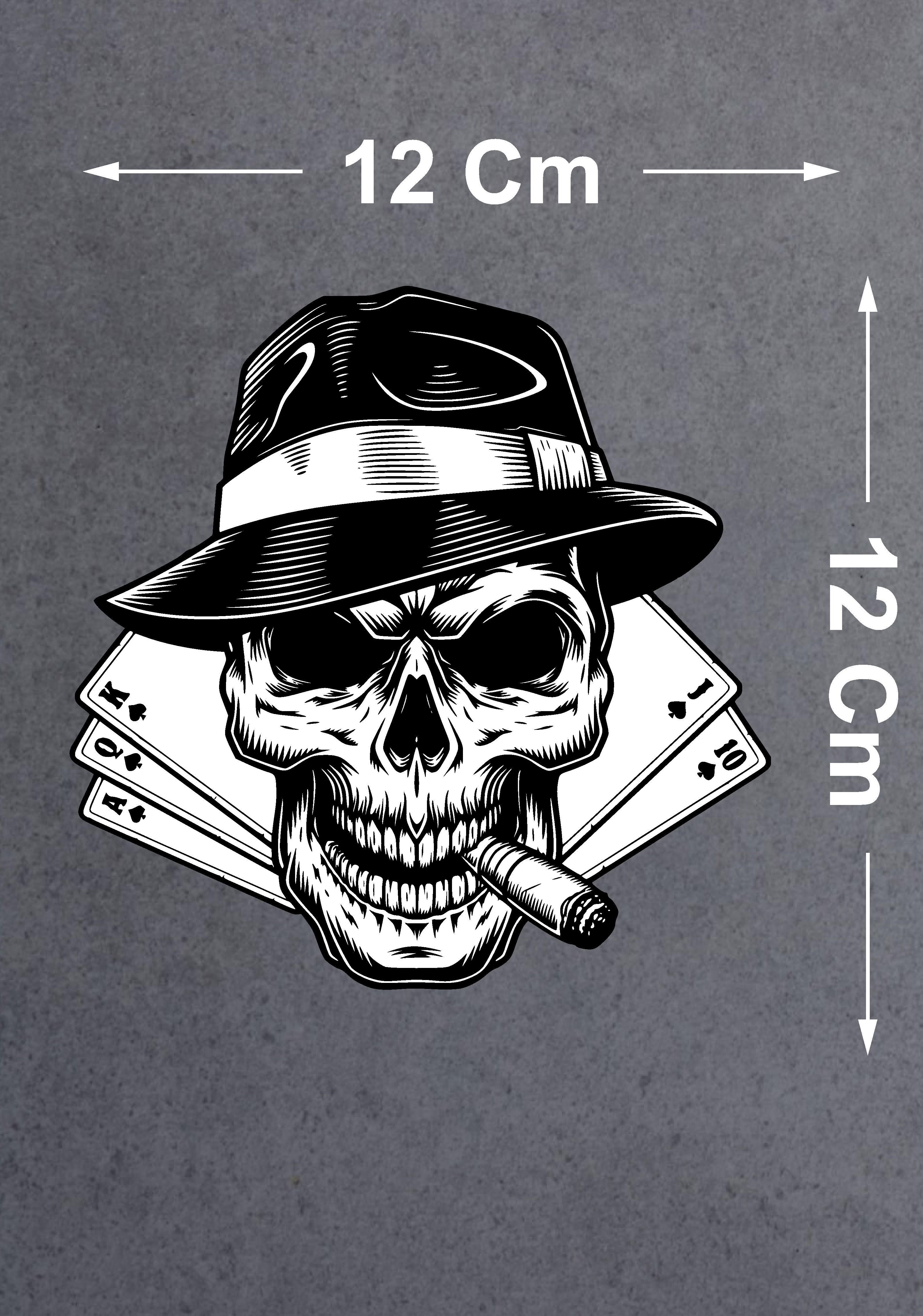 Kurukafa Poker Iskambi̇l Kağıdı Skull Sti̇cker - 00332 10X10 Cm 