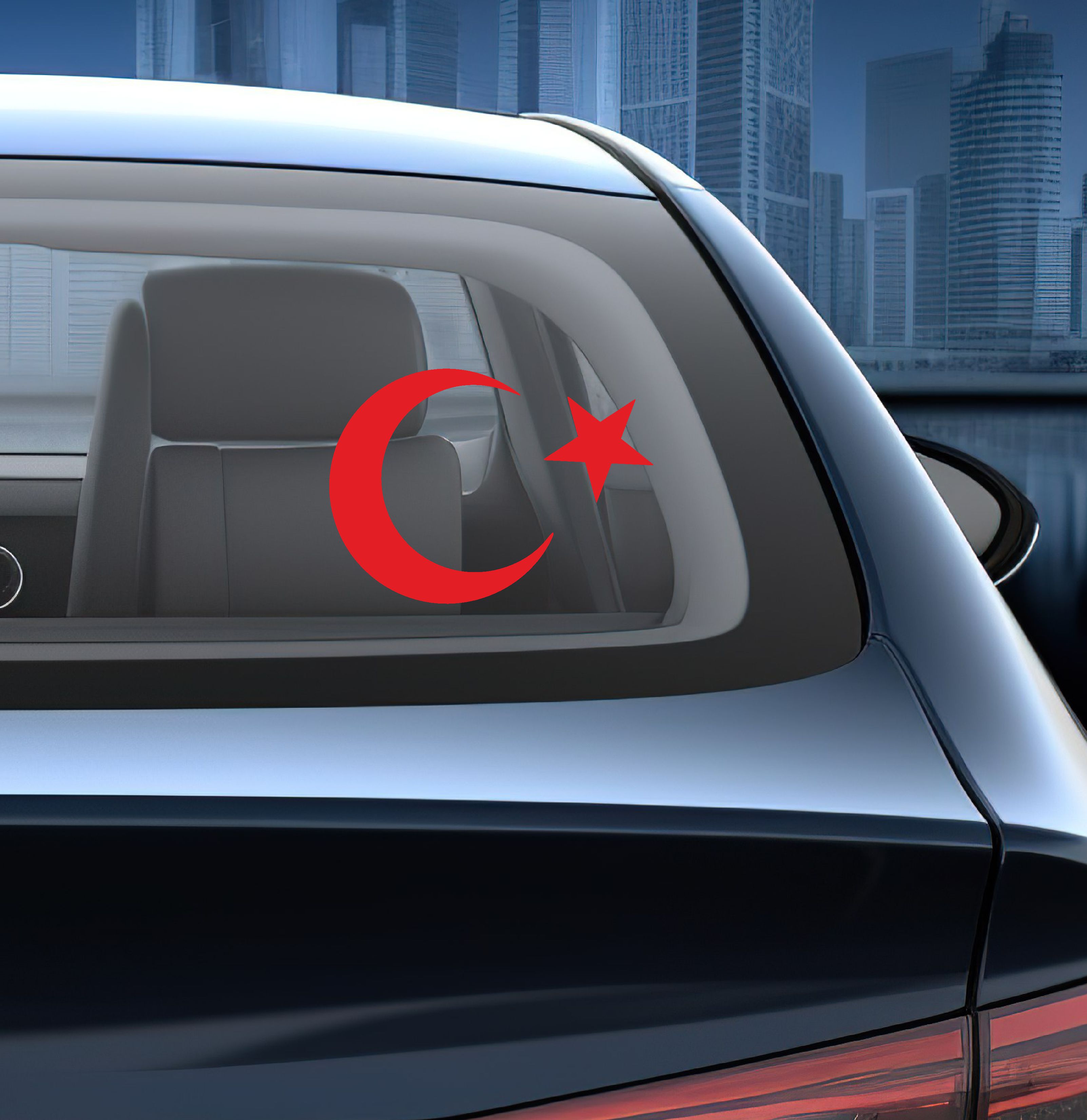 Ay Yıldız Türki̇ye Türk Bayrağı Sti̇cker Araba Oto Motosi̇klet Karavan Sti̇cker 00323 10X7 Cm 