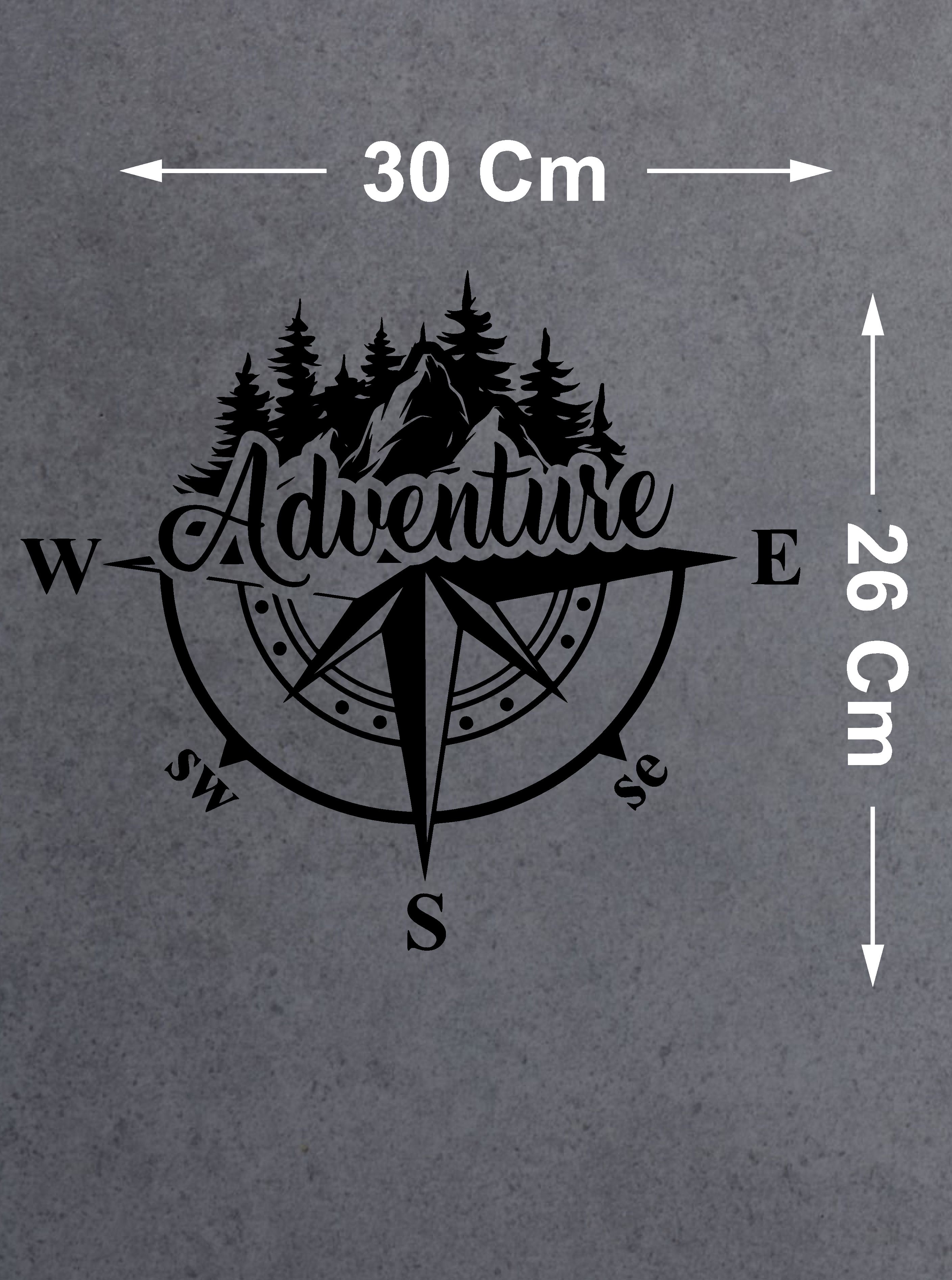 Pusula Ve Macera Sticker - Adventure 4X4 Off Road Pickup Sticker - Araba Oto Karavan Sticker - 00302 30X26 Cm 
