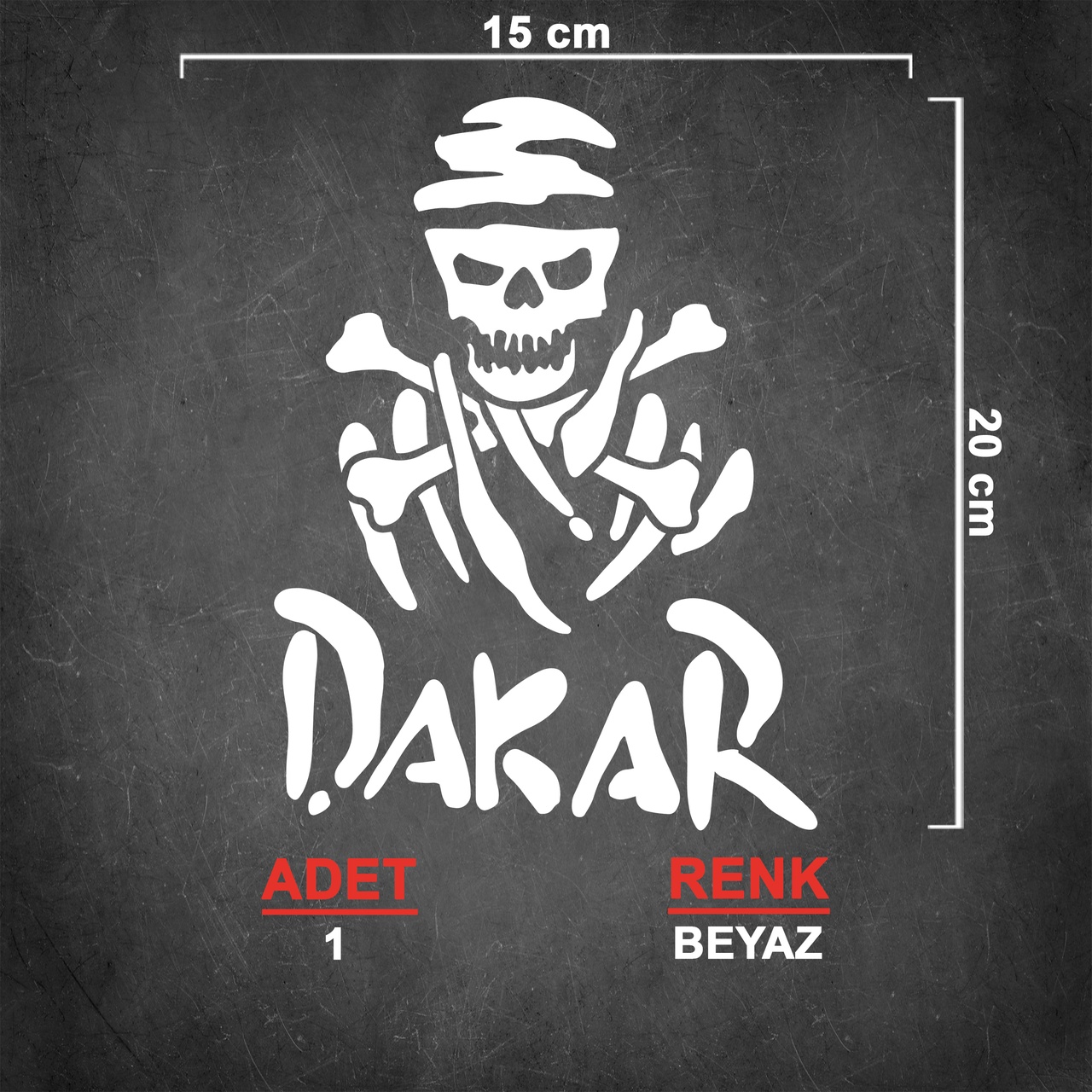 Dakar Kuru Kafa Sti̇cker - Dakar Sti̇cker - 15Cmx20Cm - Beyaz