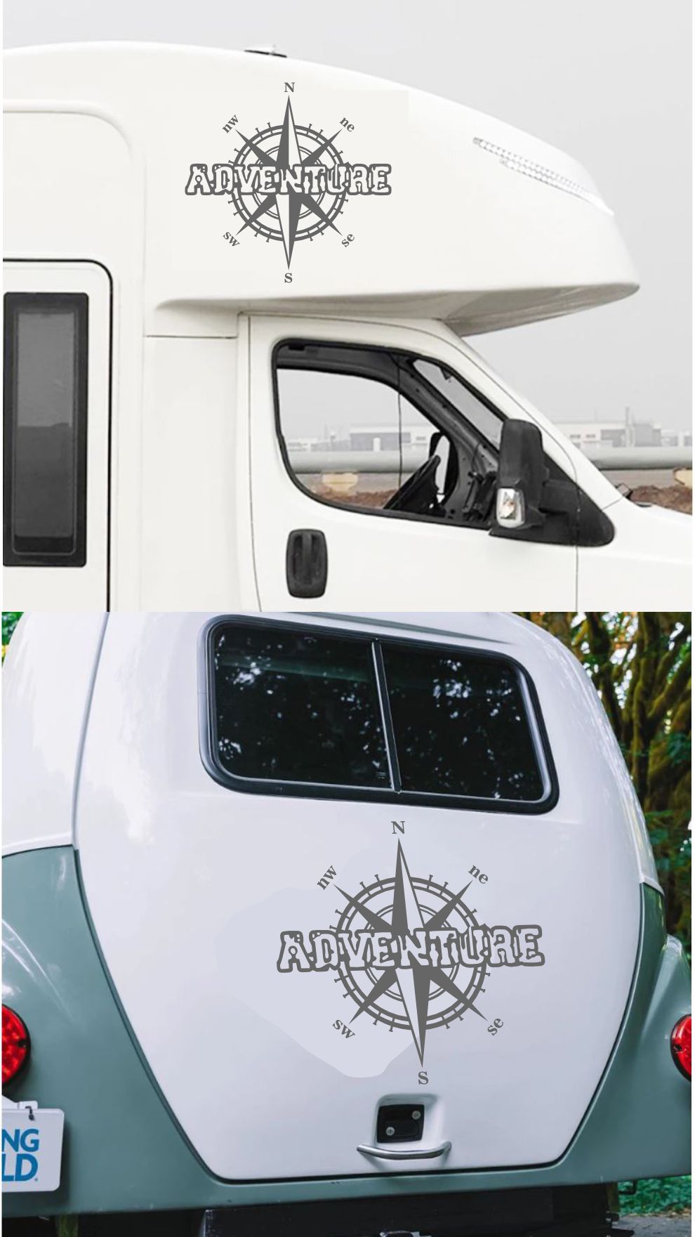 Pusula Ve Adventure Sti̇cker - Araba Oto Karavan Motosi̇klet Cam Sti̇cker - 00052 20X19 Cm 