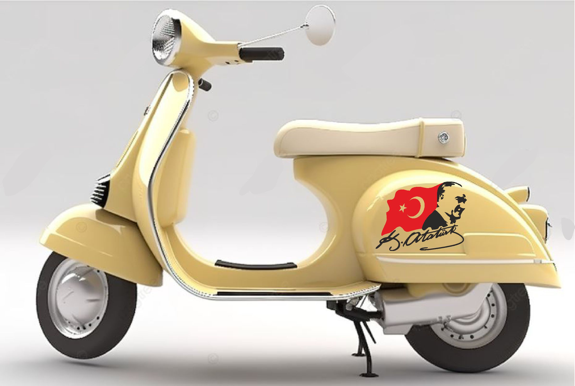 Mustafa Kemal Atatürk Sti̇cker - Türk Bayrağı Sti̇cker - Atatürk İmza Sti̇cker -Gazi̇ Başbuğ Atatürk Si̇lüet Ve Türk Bayrağı Sti̇cker 02511 12X9 Cm 