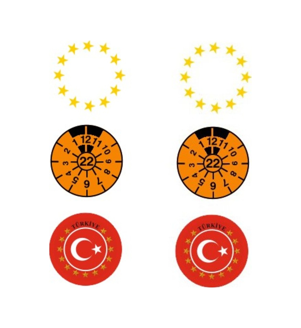Appcity 6 Lı Plaka Pul Seti , Avrupa Birliği Yıldız Sticker ,