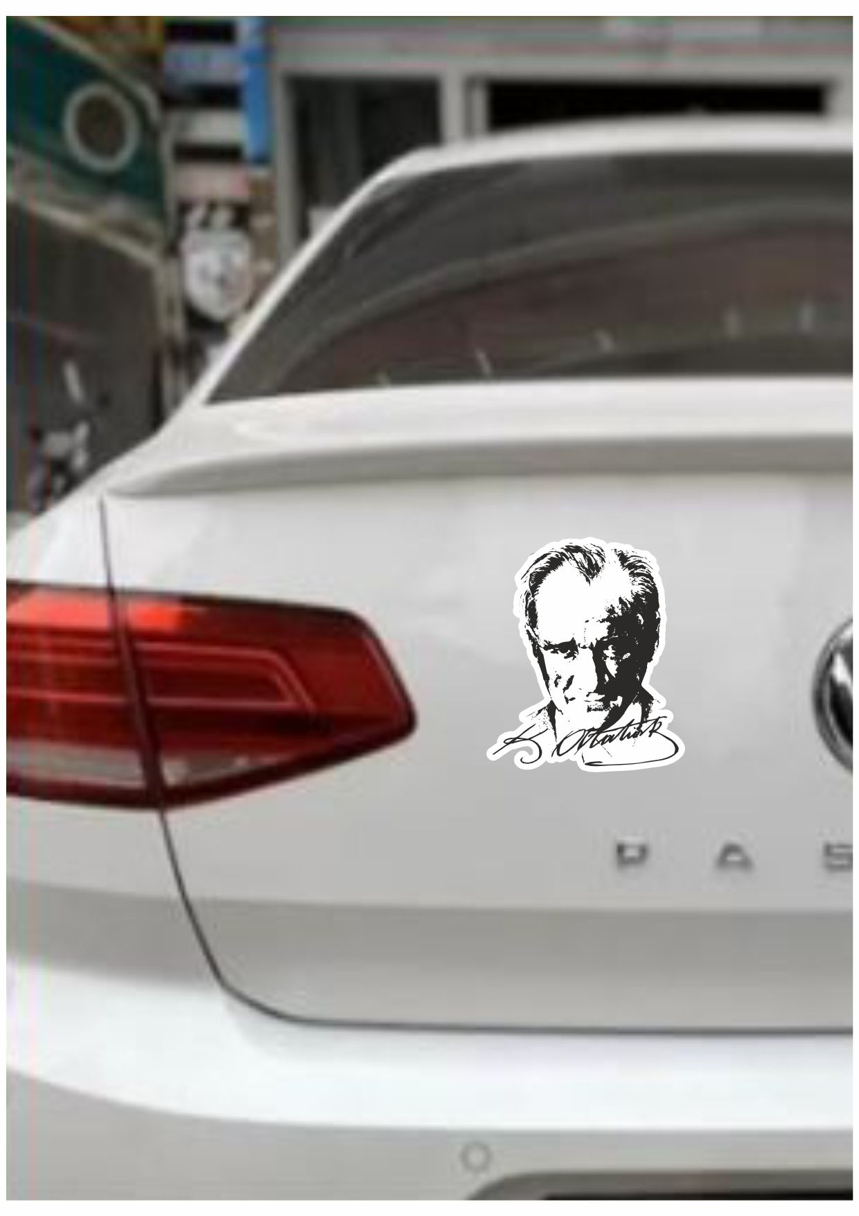 Atatürk - Mustafa Kemal Atatürk Sti̇cker - Araba - Oto - Motosi̇klet Sti̇cker 00017 50X43 Cm 