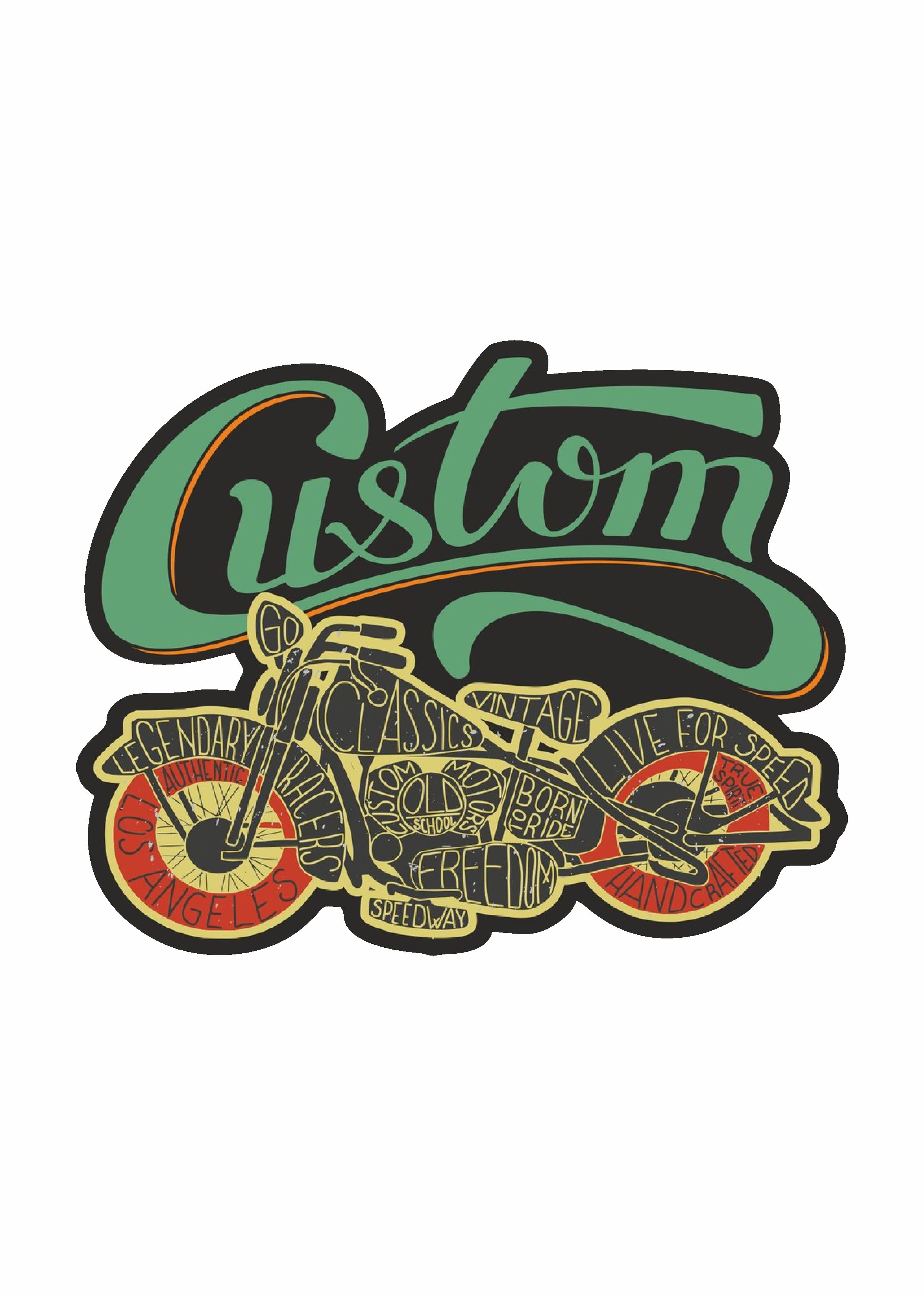 Vi̇ntage Motosi̇klet Sti̇cker - Custom Old School Sti̇cker - Araba Oto Motosi̇klet Sti̇cker 02507 8X6 Cm