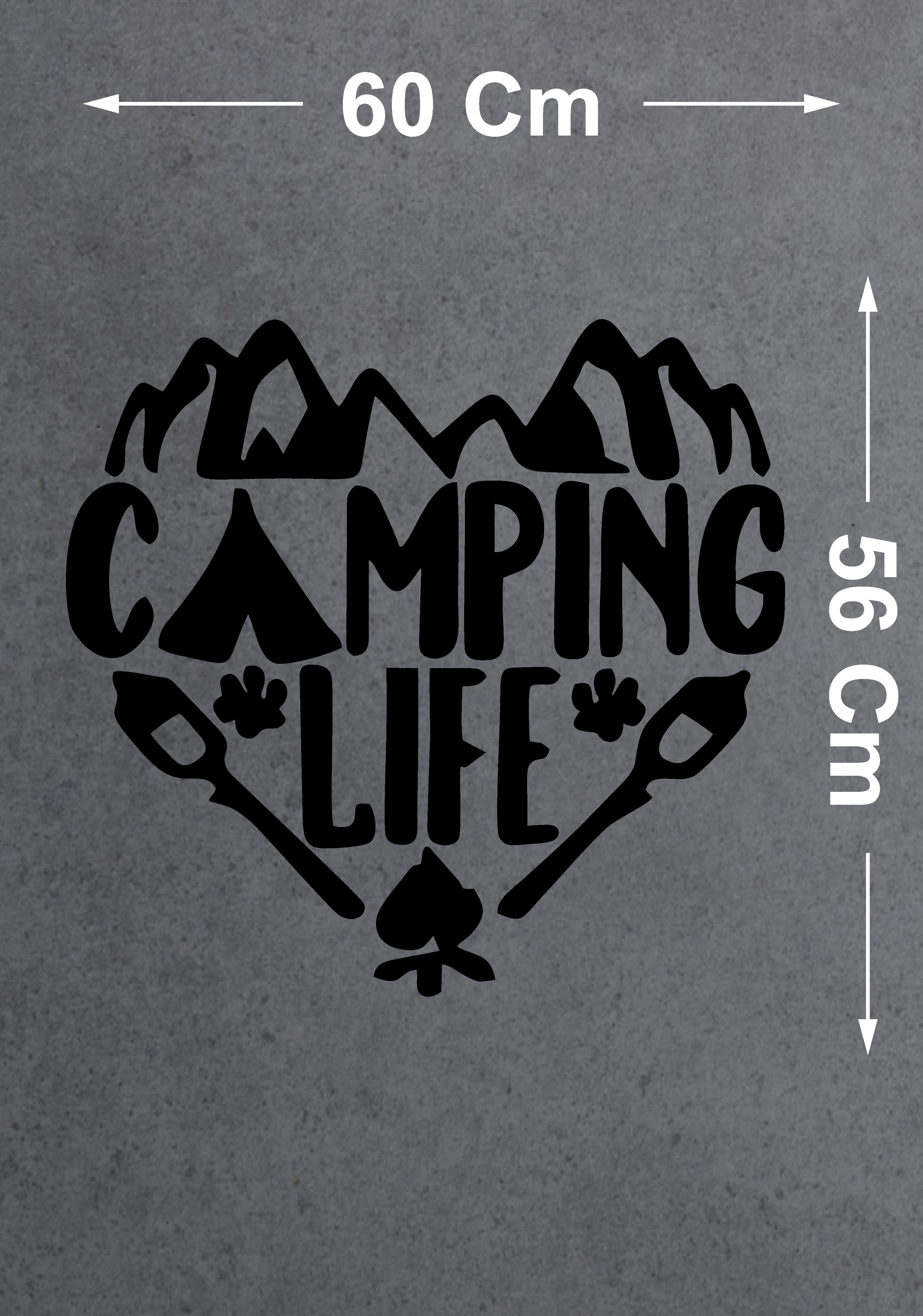Kamp Sti̇cker - Campi̇ng Li̇fe Camp Sti̇cker - Araba Oto Motosi̇klet Karavan Cam Sti̇cker - 00129 12X11 Cm 