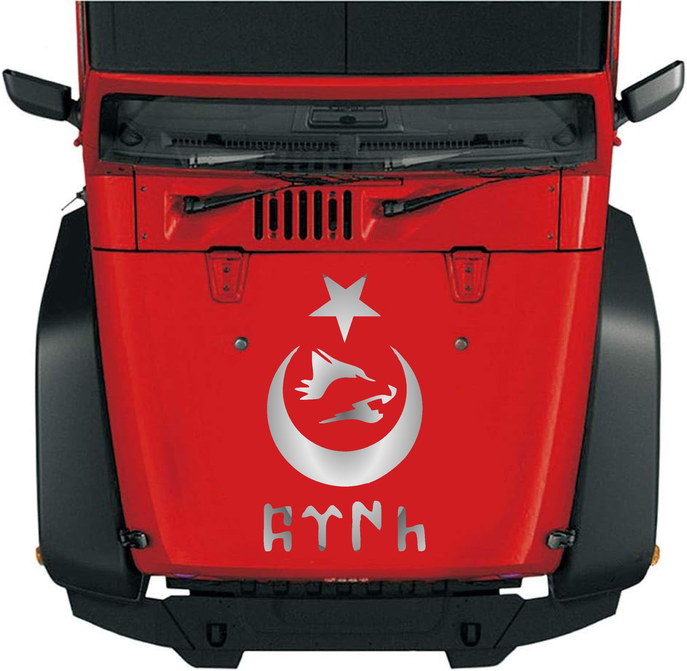 Kurt Ay Yıldız Ve Türk Yazı Sti̇cker - Araba Oto Motosi̇klet Karavan Sti̇cker - 00672 10X6 Cm 