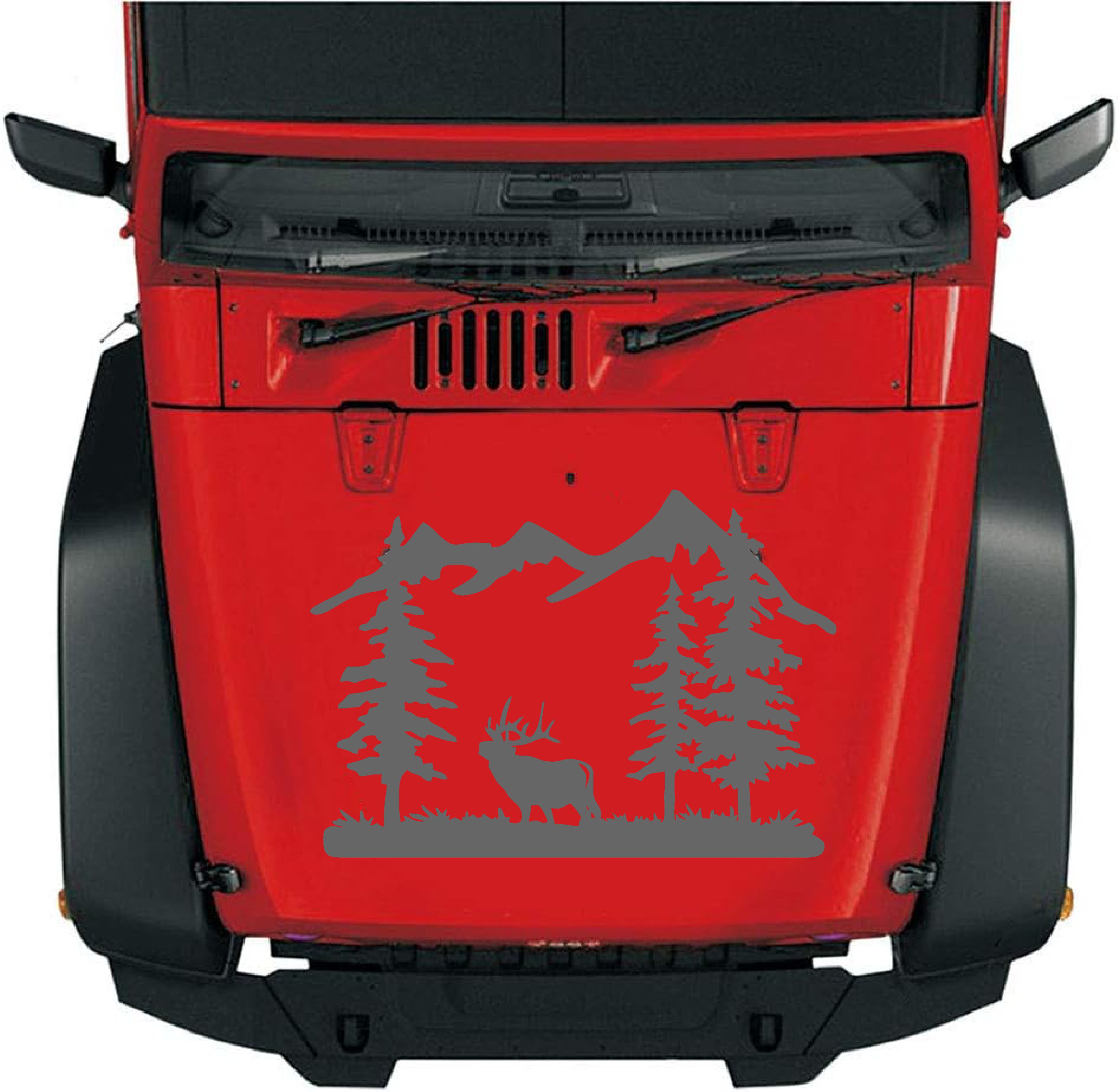 Avcı Orman Ve Dağ Sti̇cker - 4X4 Off Road Adventure Sti̇cker - Araba Oto Karavan Sti̇cker - 02170 15X10 Cm 