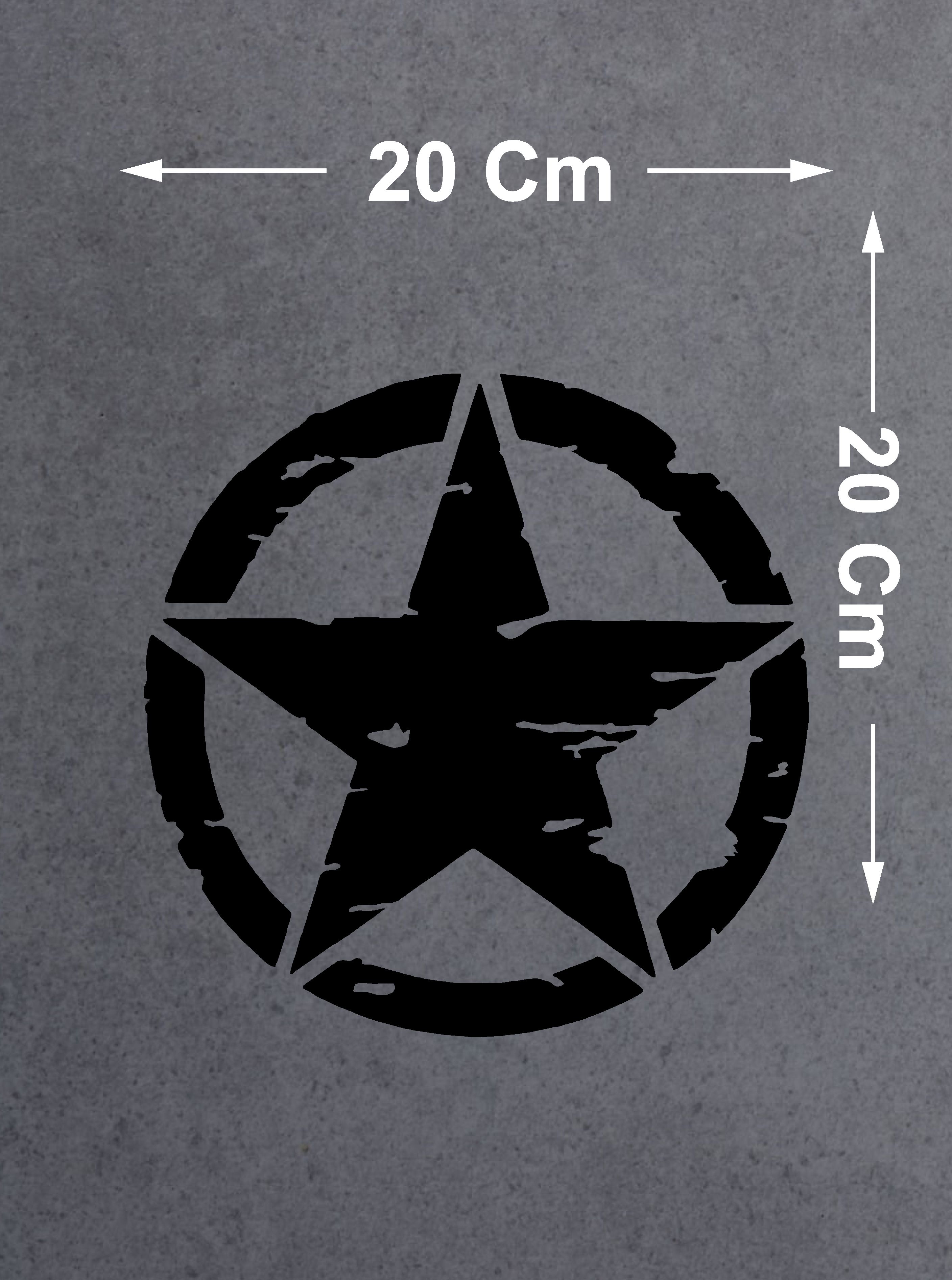 Askeri̇ Yıldız Army Star Sti̇cker - Off Road Pi̇ckup Kamp 4X4 Sti̇cker - Araba Oto Motosi̇klet Karavan Sti̇cker 00677 10X10 Cm 