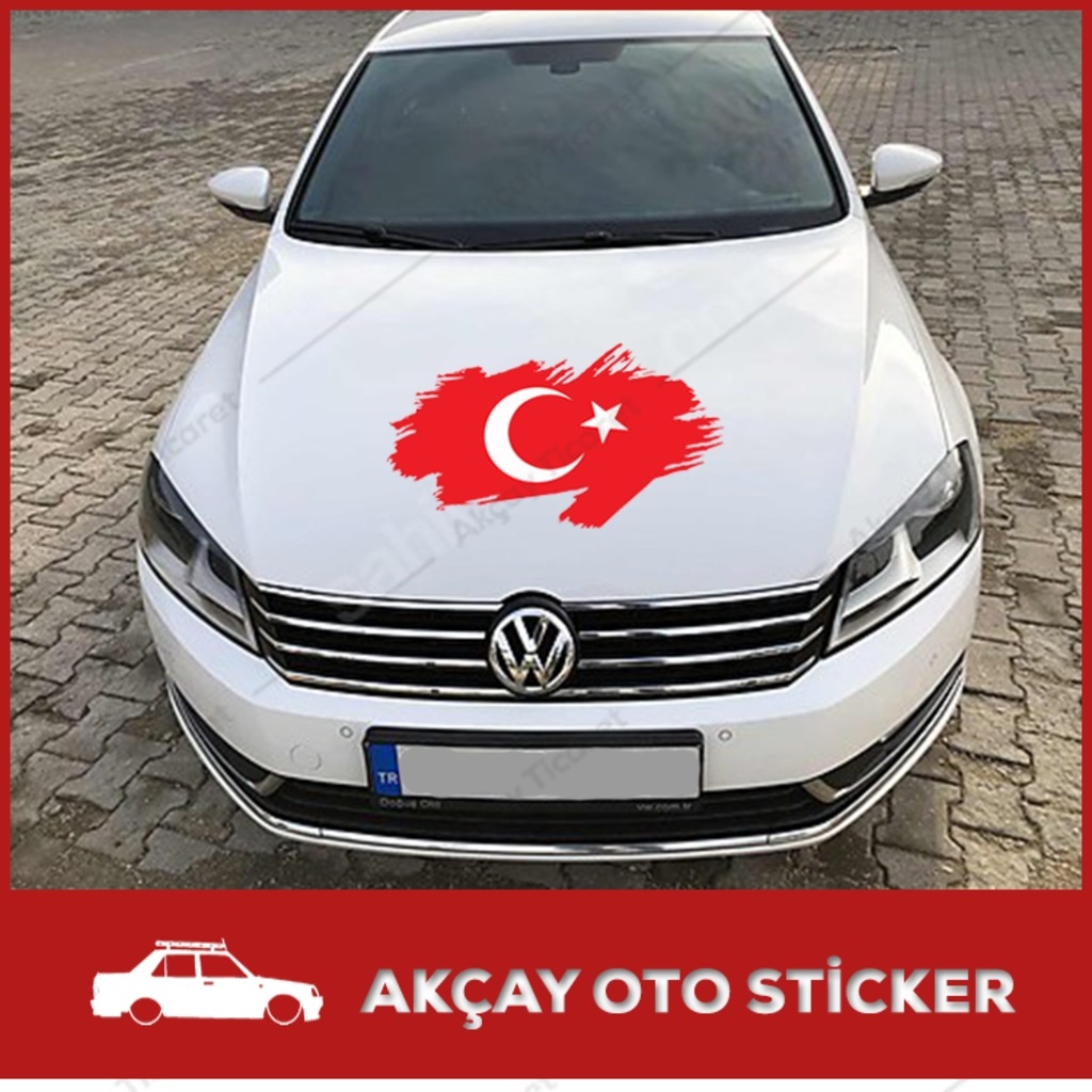 Ay Yıldız Türk Bayrağı Sti̇cker Oto Sti̇cker Ay Yıldız Sti̇cker Kırmızı-30Cm X 15Cm