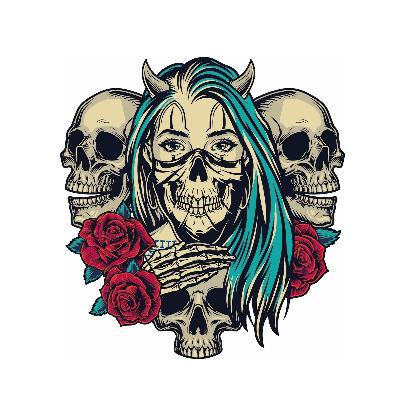 Kurukafa Tatoo Sti̇cker 02004 14X13 Cm