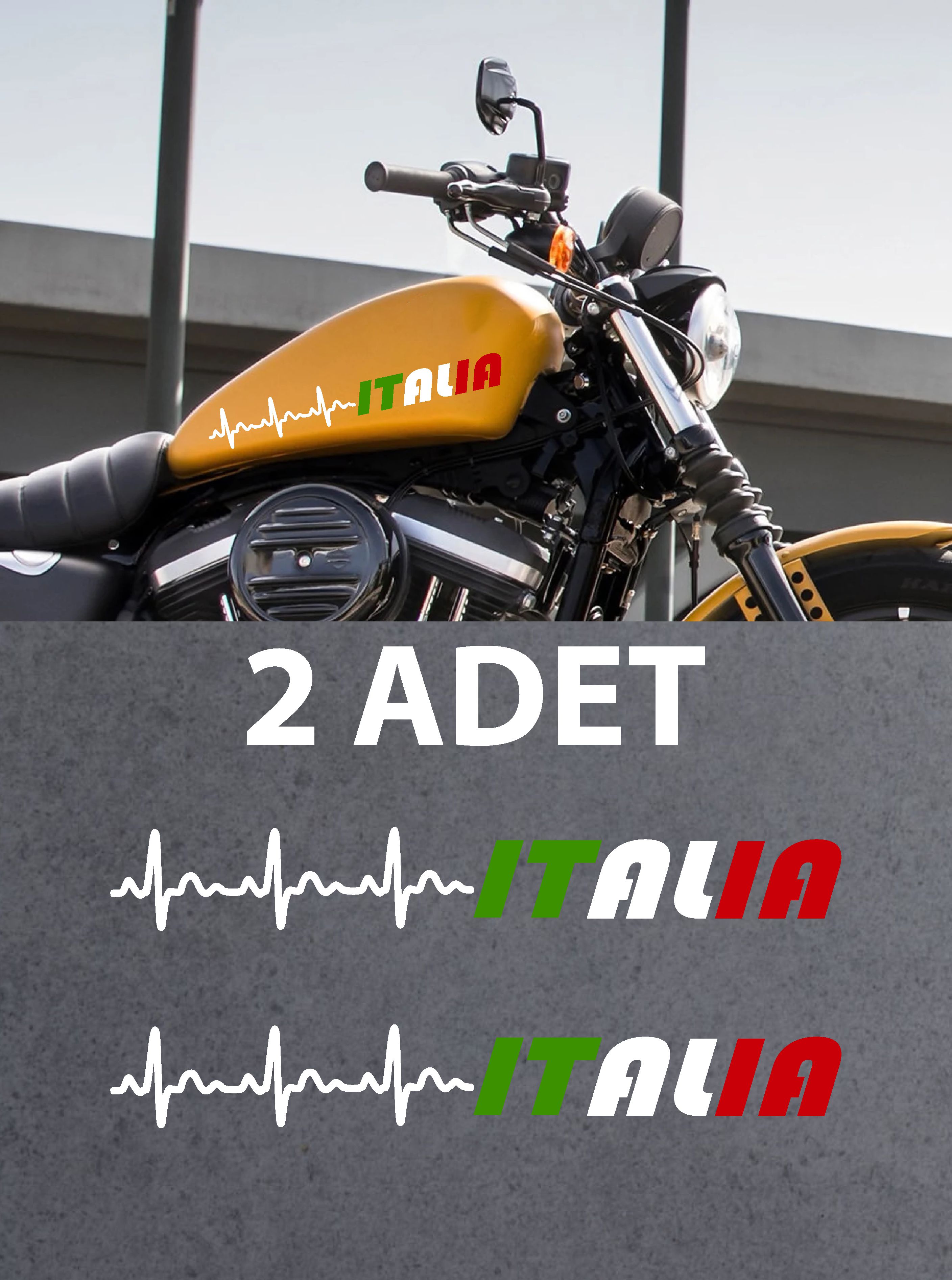 Kalp Ri̇ti̇mli̇ Italy Yazı Sti̇cker - Araba Oto Motosi̇klet Cam Sti̇cker - 00078 15 Cm 