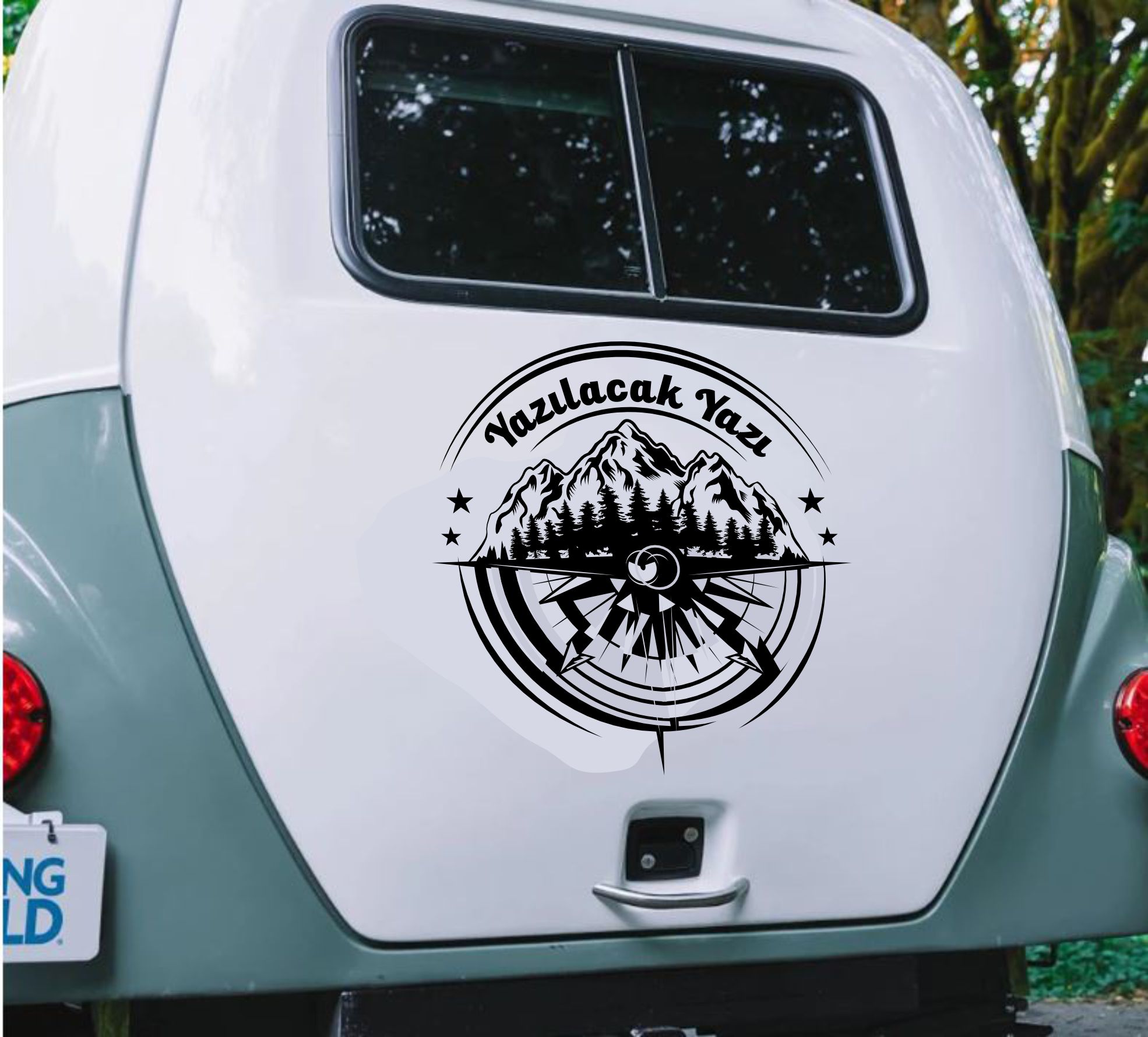 Ki̇şi̇ye Özel Pusula Dağ Orman Sti̇cker - Araba Oto Motosi̇klet Karavan Cam Sti̇cker - 00081 30 Cm 