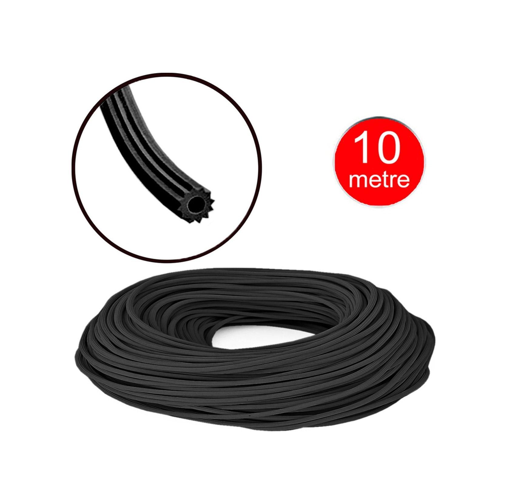 Alümi̇nyum Si̇nekli̇k Teli̇ Fi̇ti̇li̇ Si̇yah 5Mm Kapı Pencere Tül Sabi̇tleme Lasti̇k Contası -10 Metre Kapı Co 